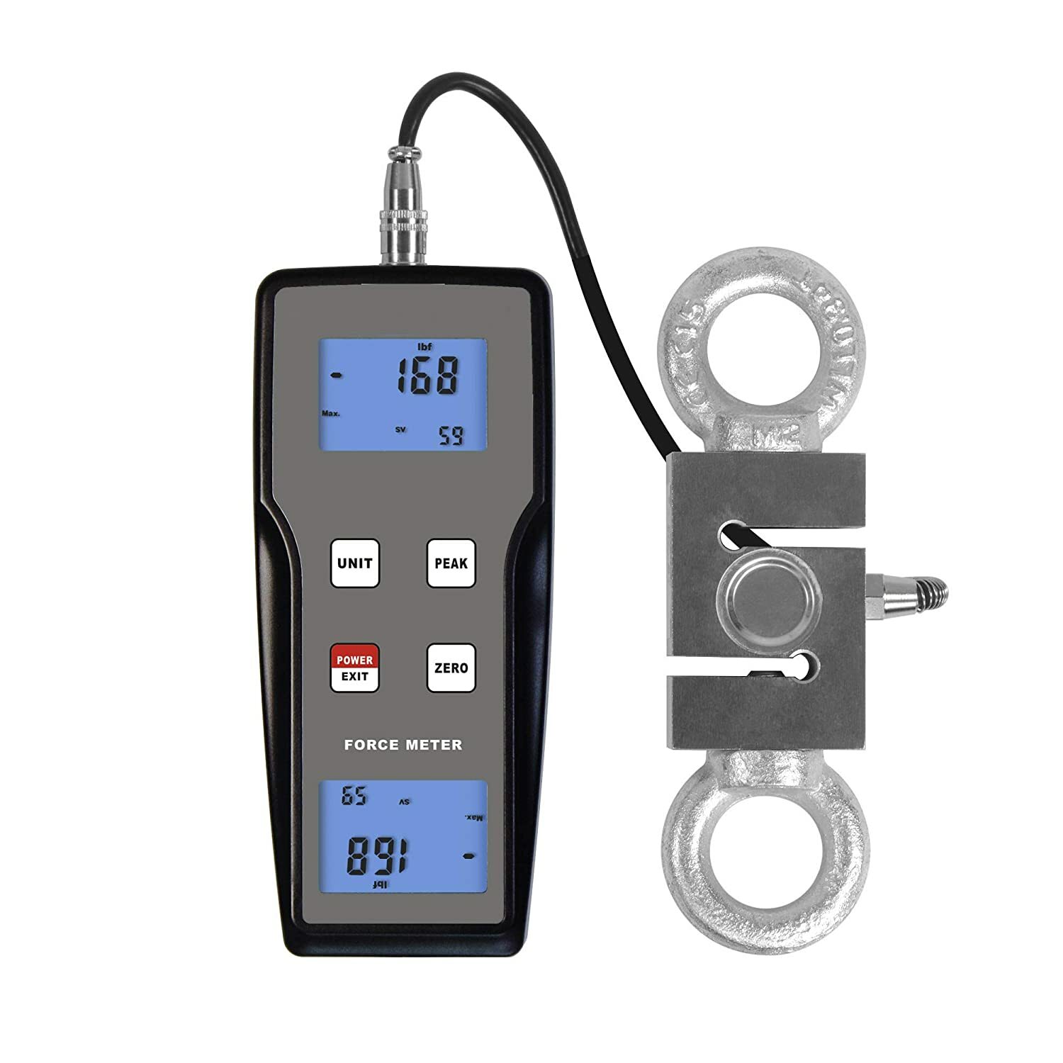 Digital Force Gauge Push Pull Force Meter With External Sensor ±200kgf ±1960N