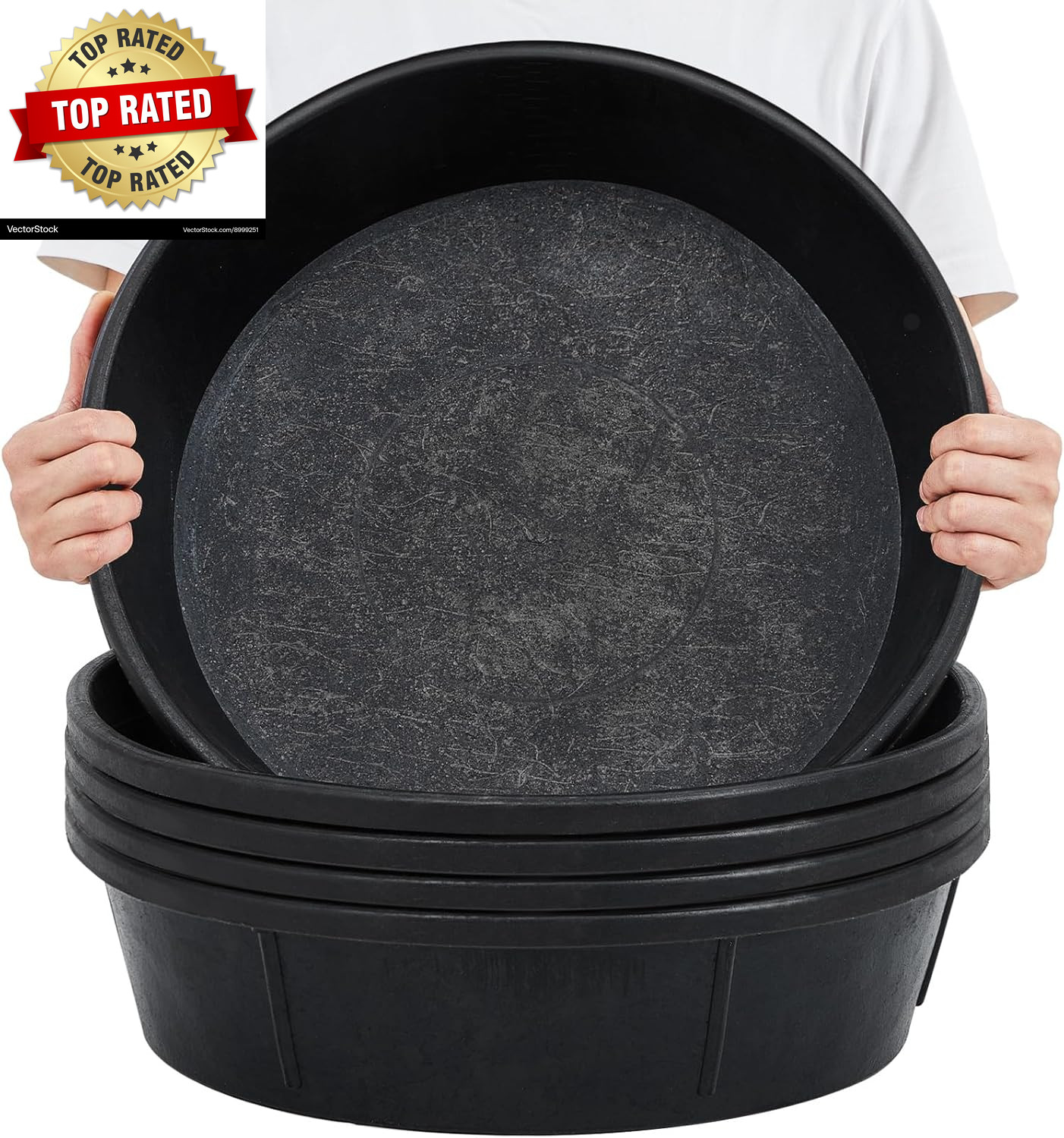 5 Pcs Rubber Feed Pan 12 Quart/ 3 Gallon Utility Horse Feed Bucket Rubber Bowl C