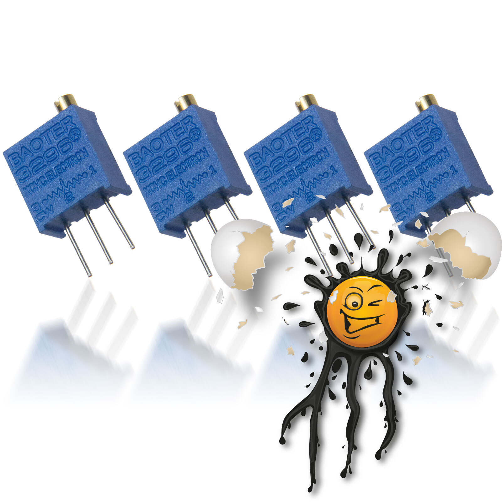 4x Potentiometer 3296 Trim Potentiometer Spindle Trimmer 50Ohm-1MOhm Trimmer Poti