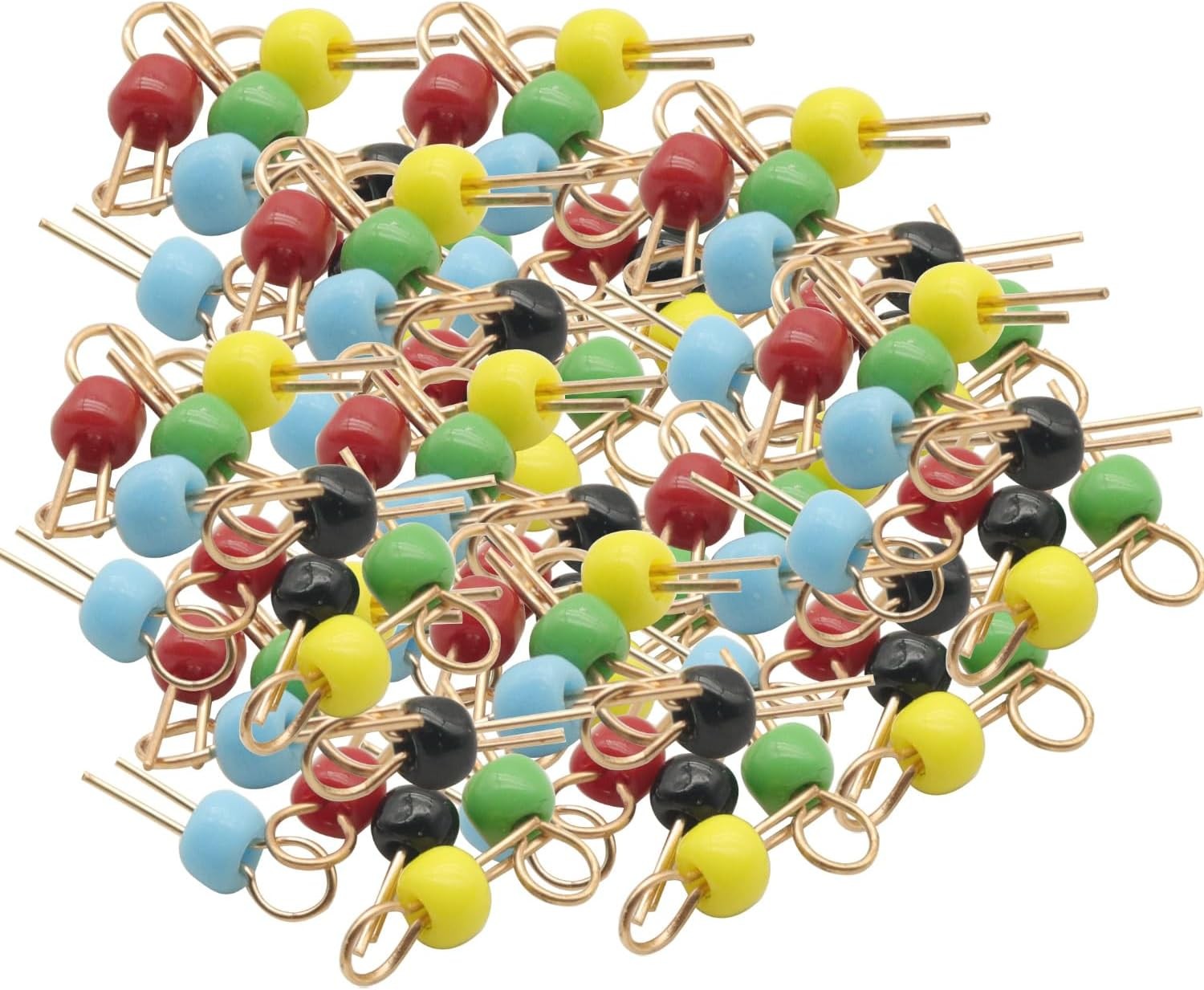Black Yellow Blue Green Red Gold Tone PCB Test Point Pins 100Pcs Breadboard
