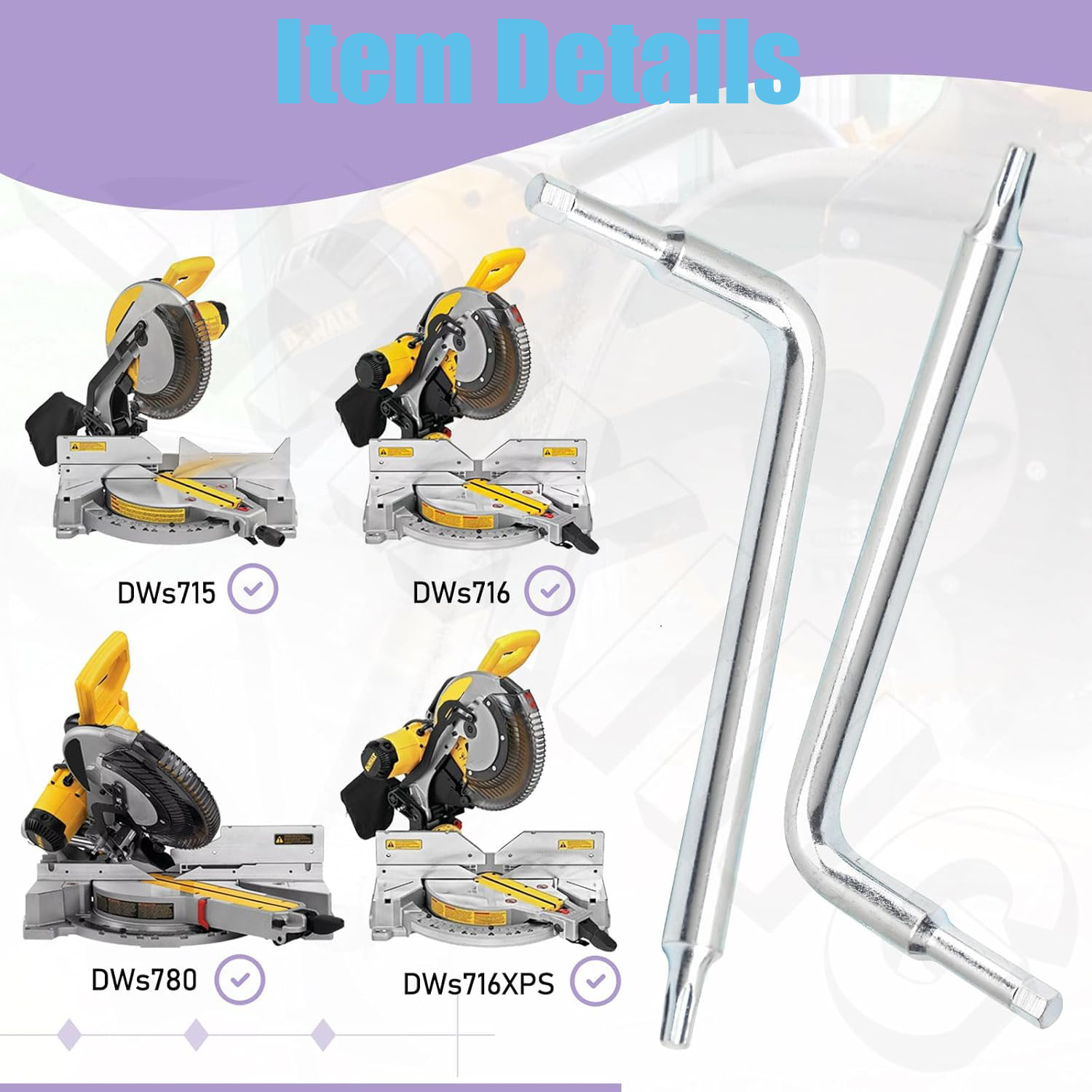 FOR DEWALT BLADE WRENCH FOR DWS716 MITER SAW RPLS# N600007 W