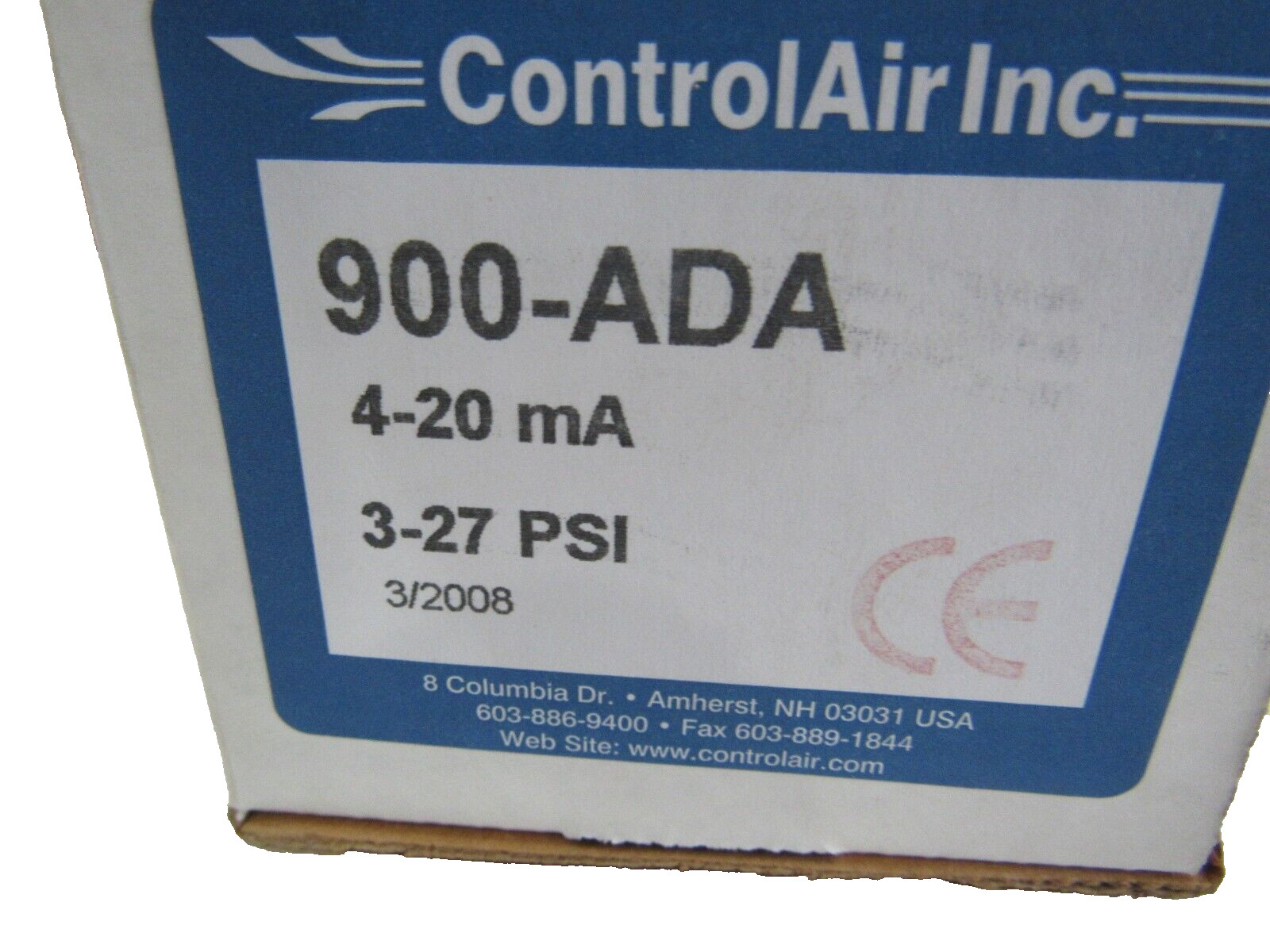 NEW CONTROLAIR INC. 900-ADA 4-20MA 3-27PSI 900ADA