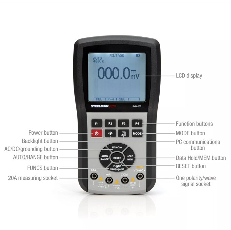 Steelman 500 AutoRanging True RMS Digital Oscilloscope and Multimeter SMM-500