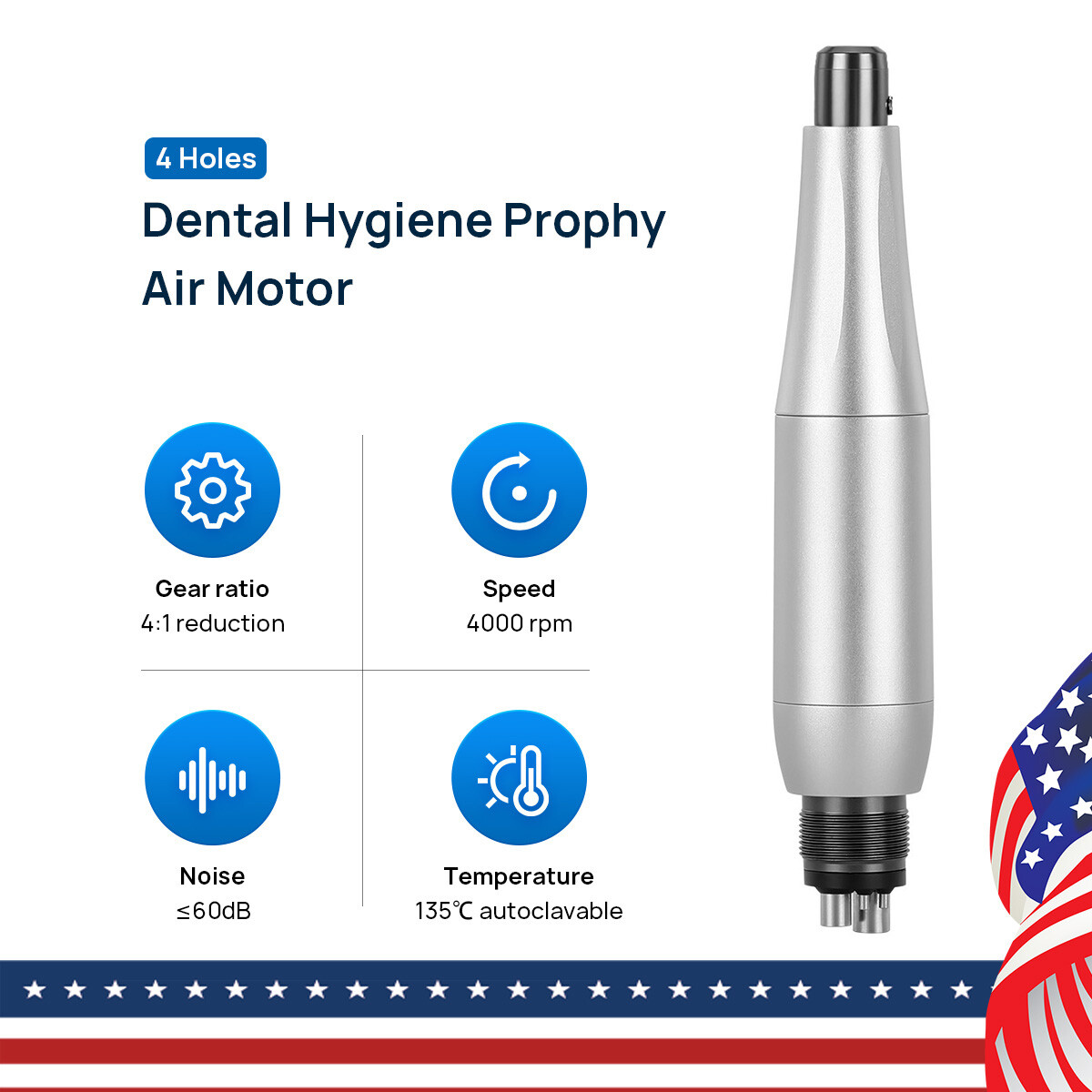 AZDENT Dental Cordless Hygiene Prophy Polishing Handpiece 360° Swivel Rotating