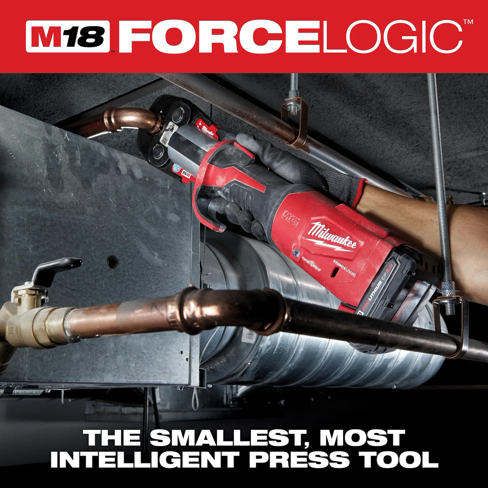 MILWAUKEE – 2922-22 – M18 FORCE LOGIC PRESS TOOL w/ ONE-KEY & 1/2″-2″ CTS JAWS