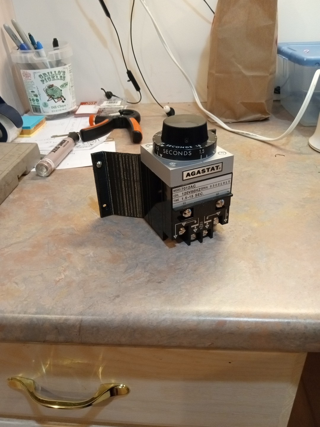 Agastat 120V Timing Delay Relay (7012AC) W/ 3d Printed Bracket