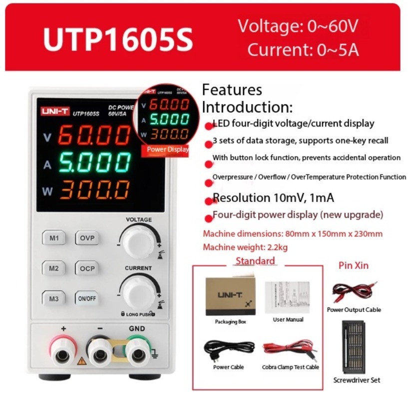 High Precision DC Power Supply – Adjustable Voltage for Laptop Repair & Testing