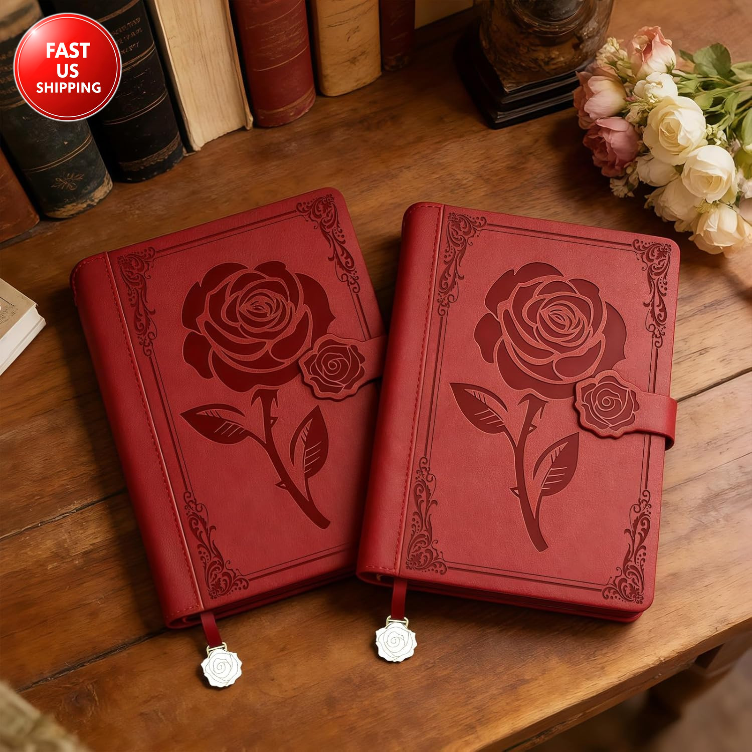 Leather Journal for Women, A5 Lined Daily Journal Notebook, Pretty Journaling fo