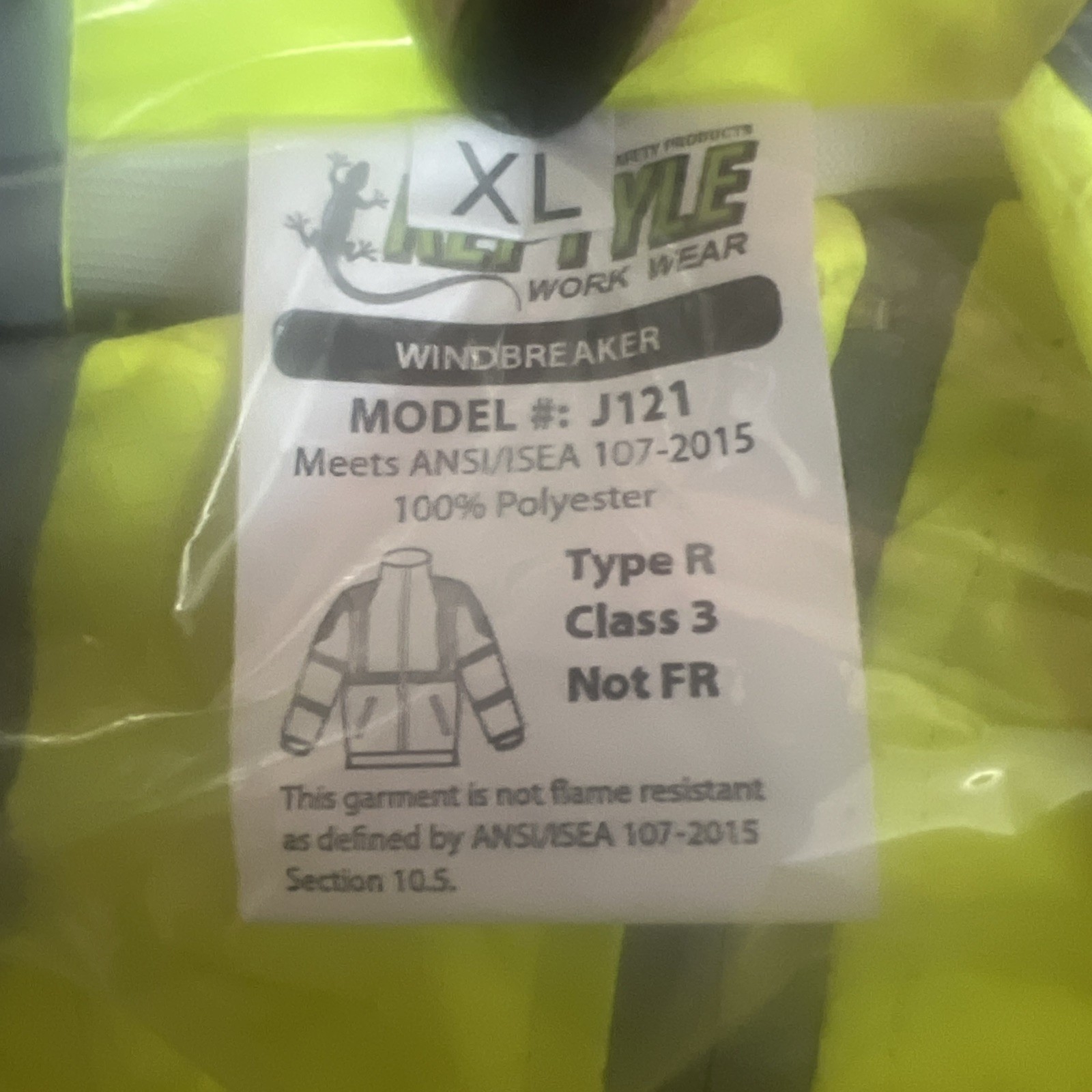 Cordova Reptyle Workwear Windbreaker J121-XL Type R Class III