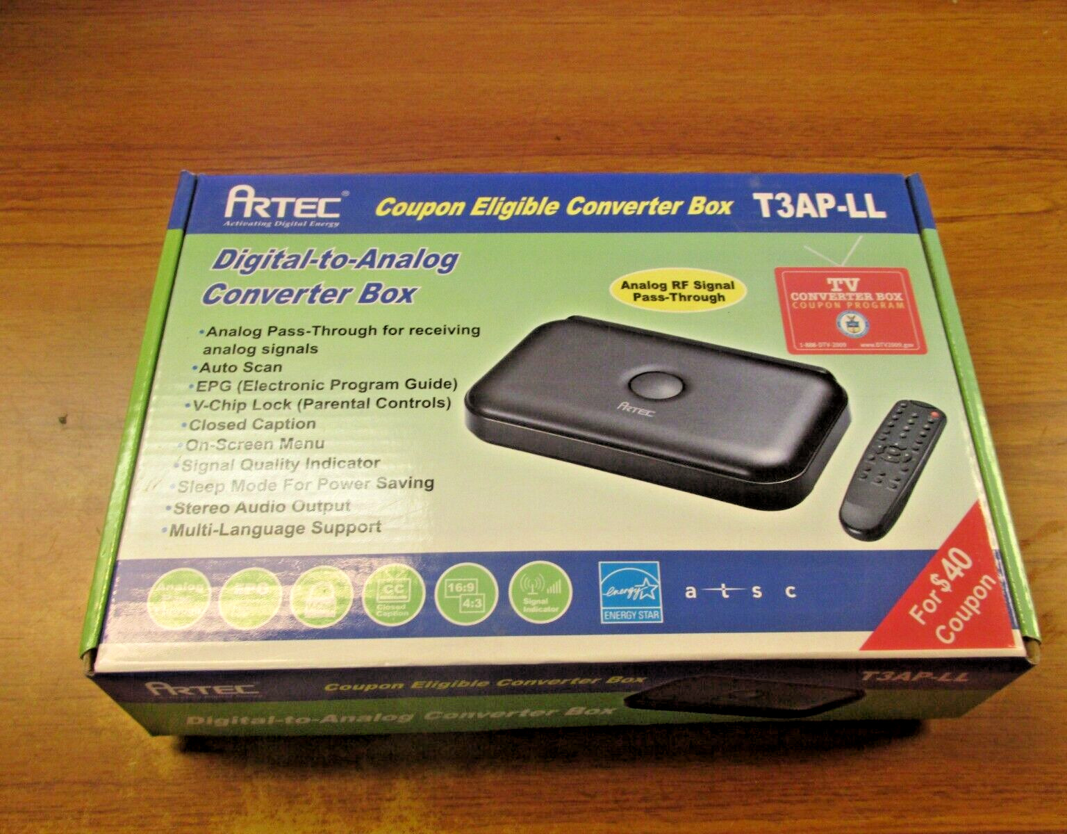 NIB. ARTEC TV CONVERTER BOX CAT# T3AP-LL .. UV-24