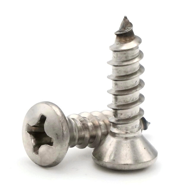 #8 Sheet Metal Screws – 18-8 Stainless Steel Phillips Oval Head – Select Size