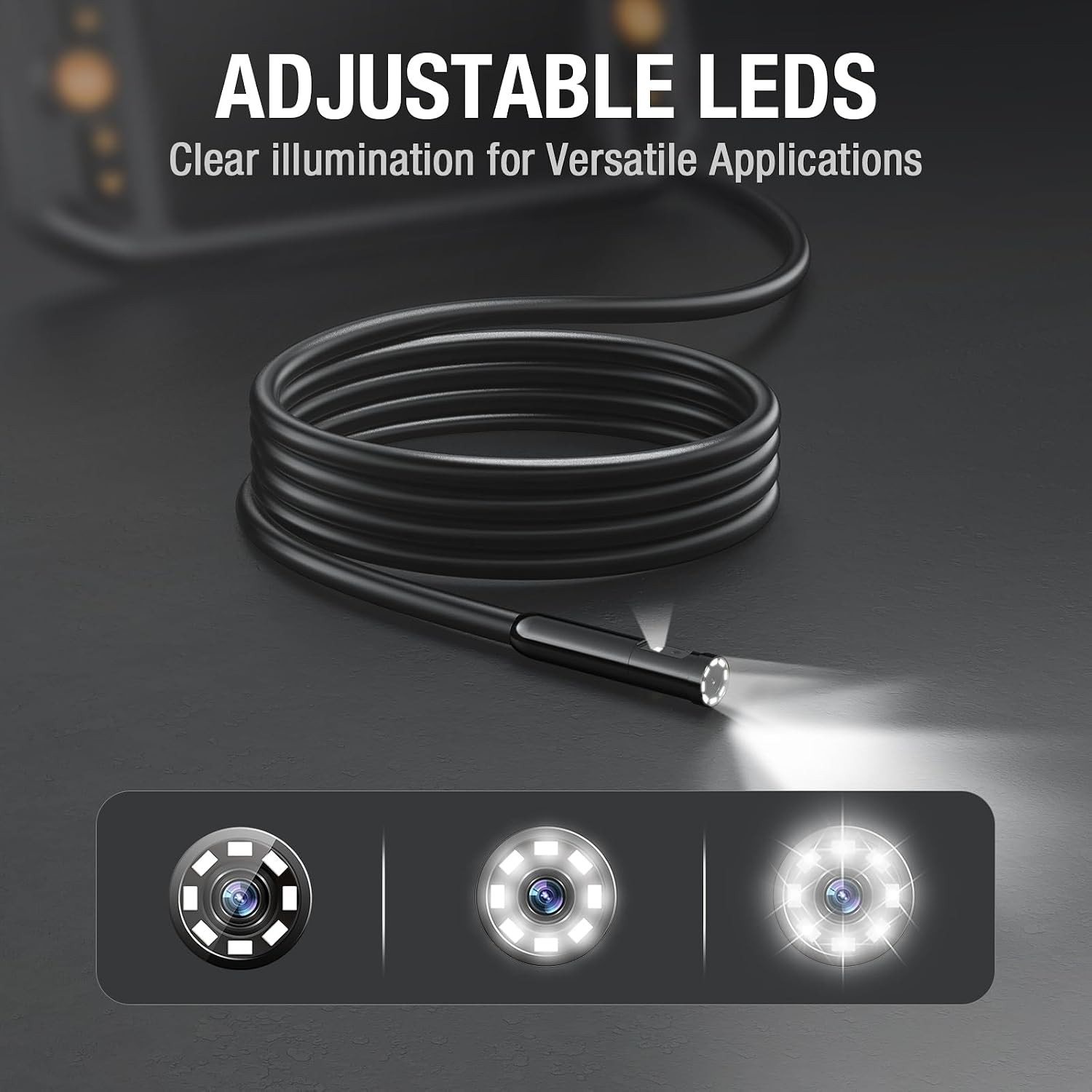 Dual Lens Borescope with Light for Automotive Mechanic Wall Vent | 0.32 Inch End