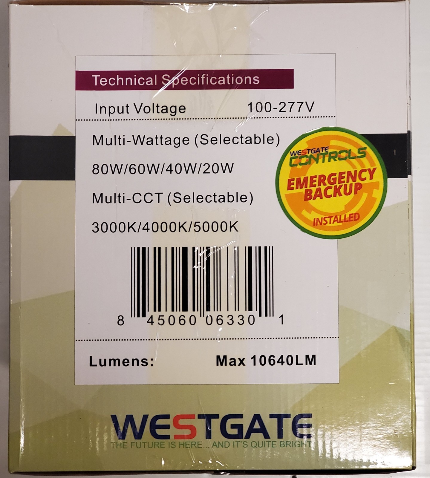 Westgate 20/40/60/80W Exterior IP65 LED Light Wall Pack 10K Lumen Adj Color Temp