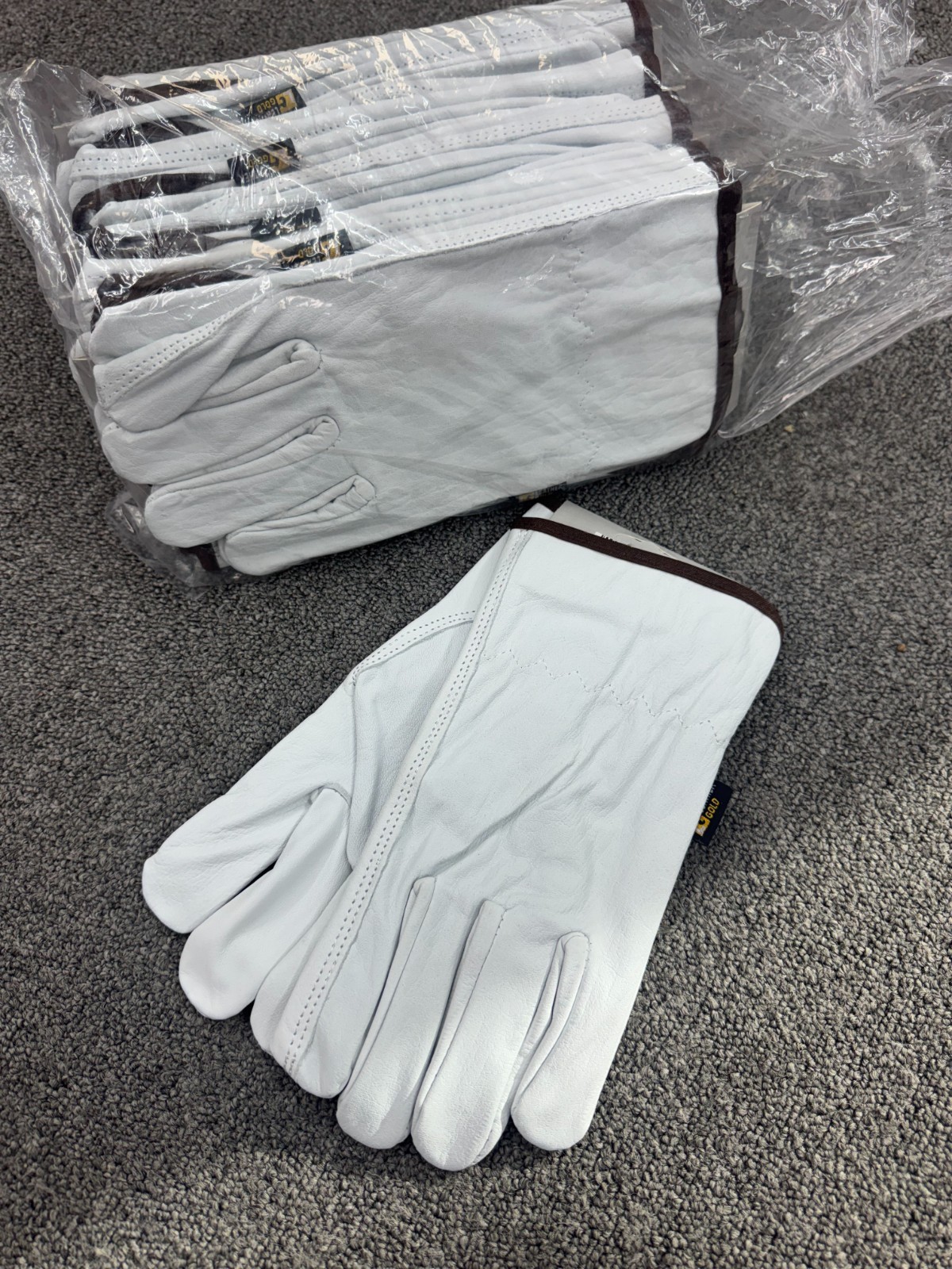 12 Pair Pack, Goat Skin Grain Leather Drivers, work safety gloves (PPE)