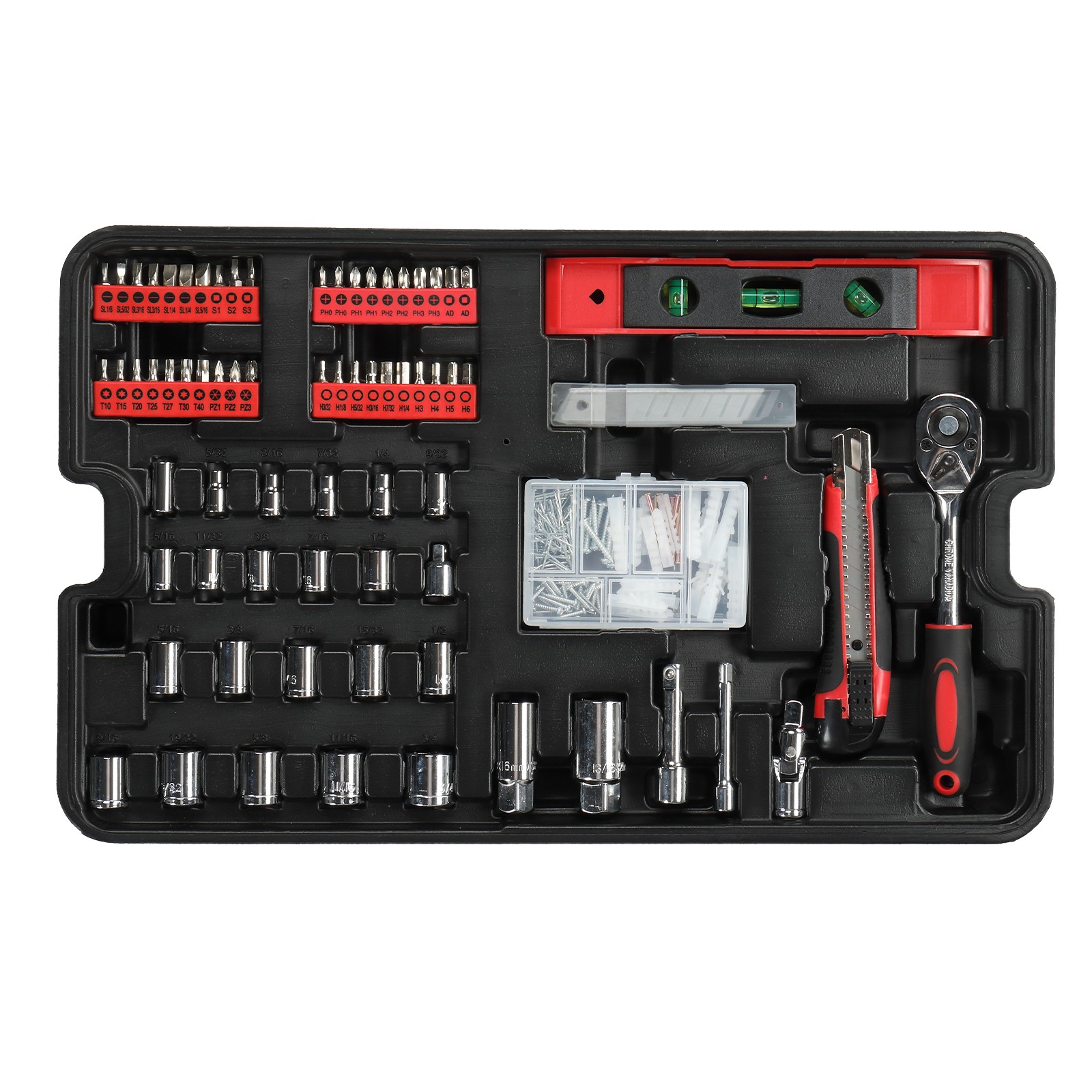 599 PCS Tool Set Mechanics Tool Kit Wrenches Socket w/ Trolley Case Box Organize