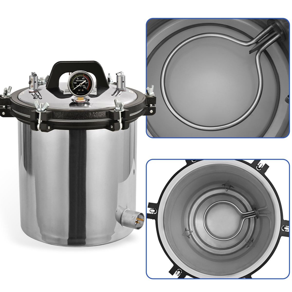 18L High Pressure Autoclave Steam Sterilizer Autoclave Sterilizer Tattoo Dental
