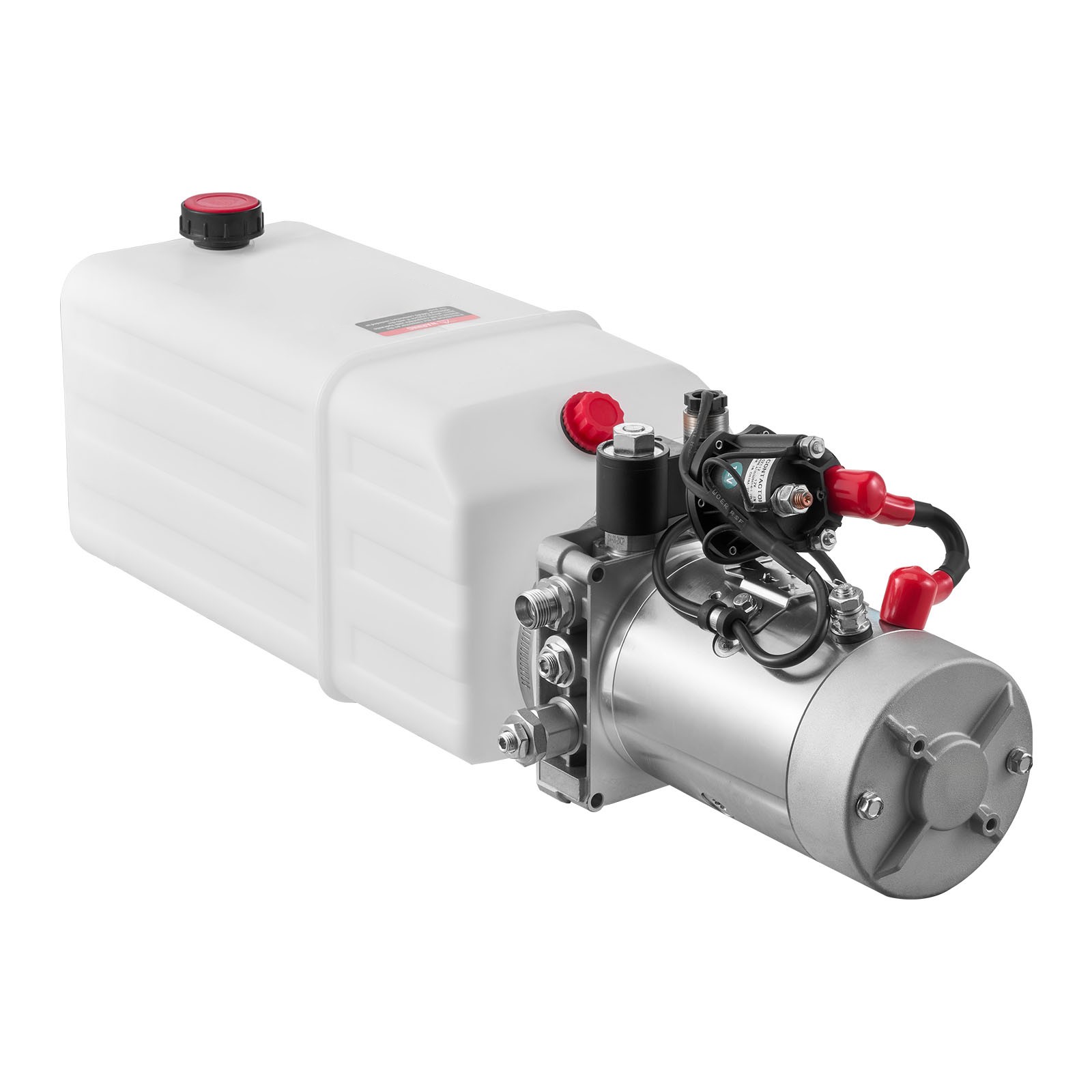 Uimoso 6 Quart Single Acting Hydraulic Pump Dump Trailer Power Unit DC 12V SAE#6