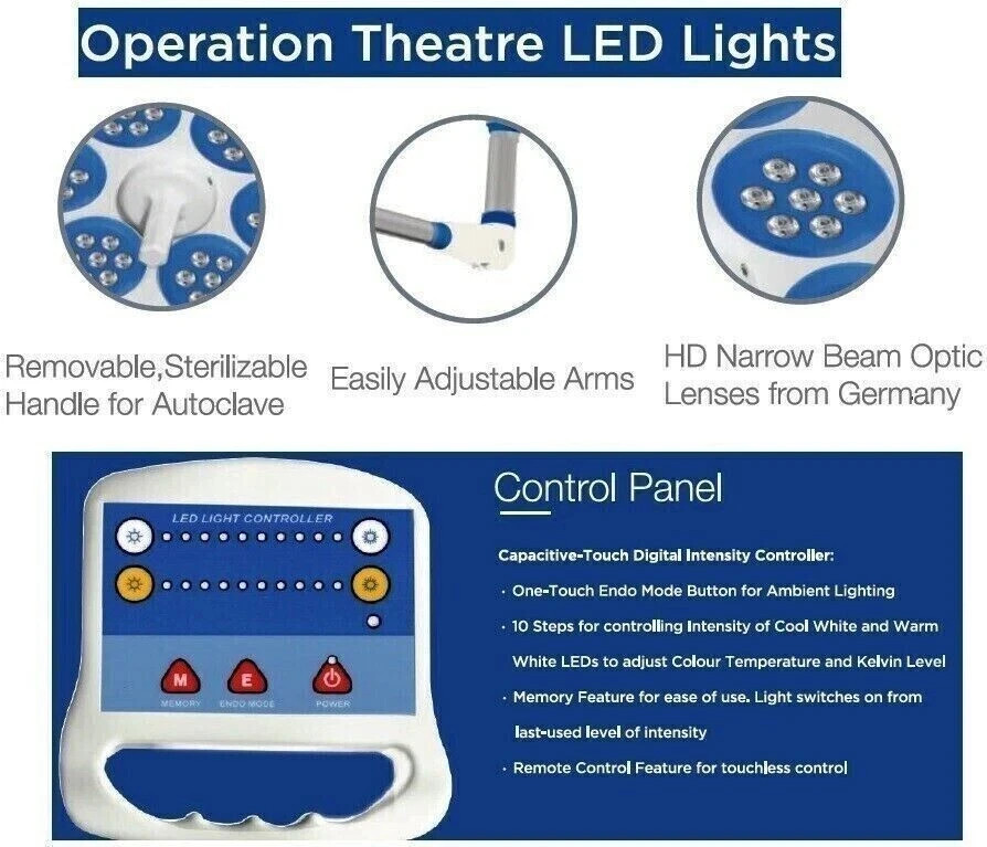 Common Arm Ceiling mounted Double Dome LED OT Light Surgical Operating Light