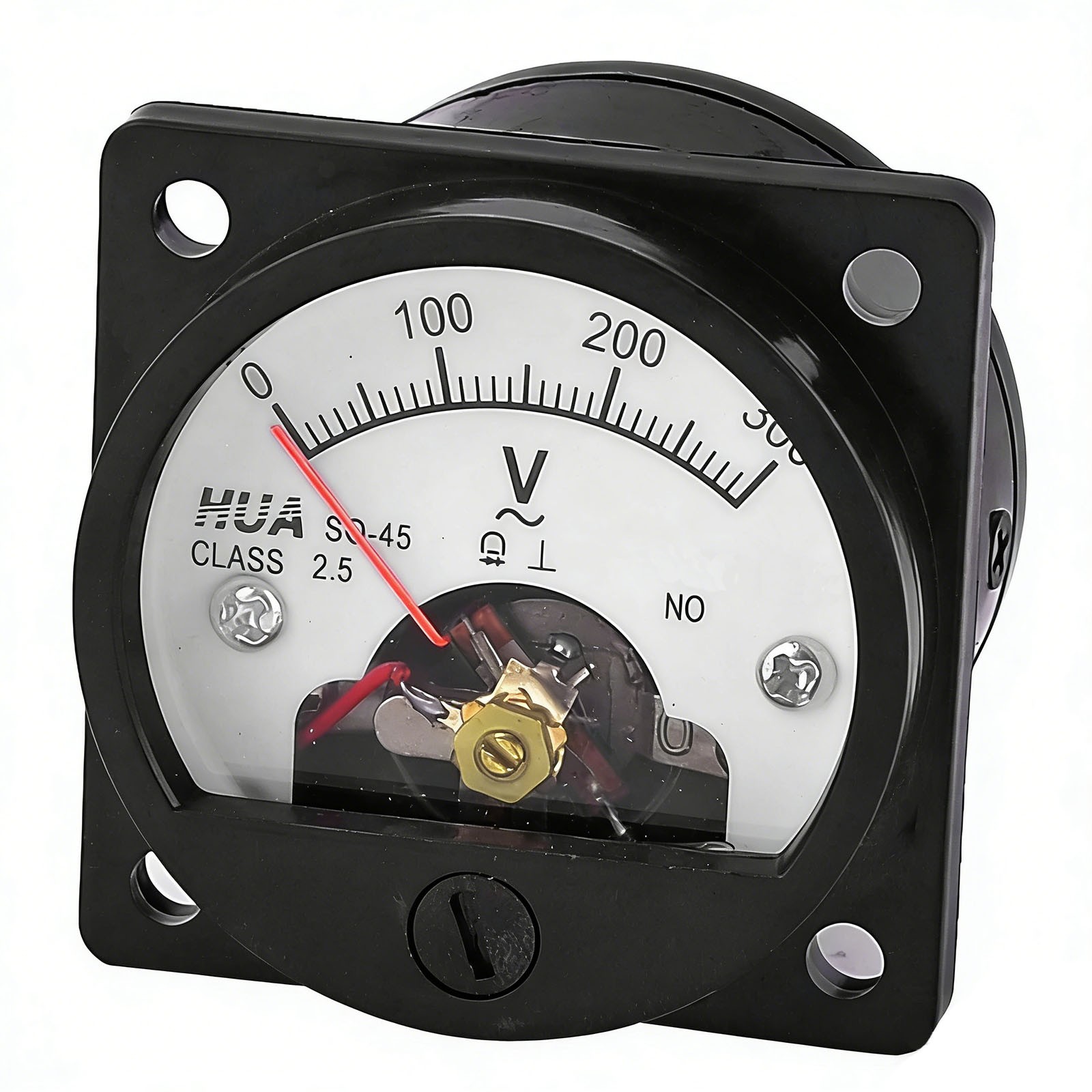 AC 0-300V Round Analog Panel Meter Voltmeter Gauge SO-45 Black Class 2.5