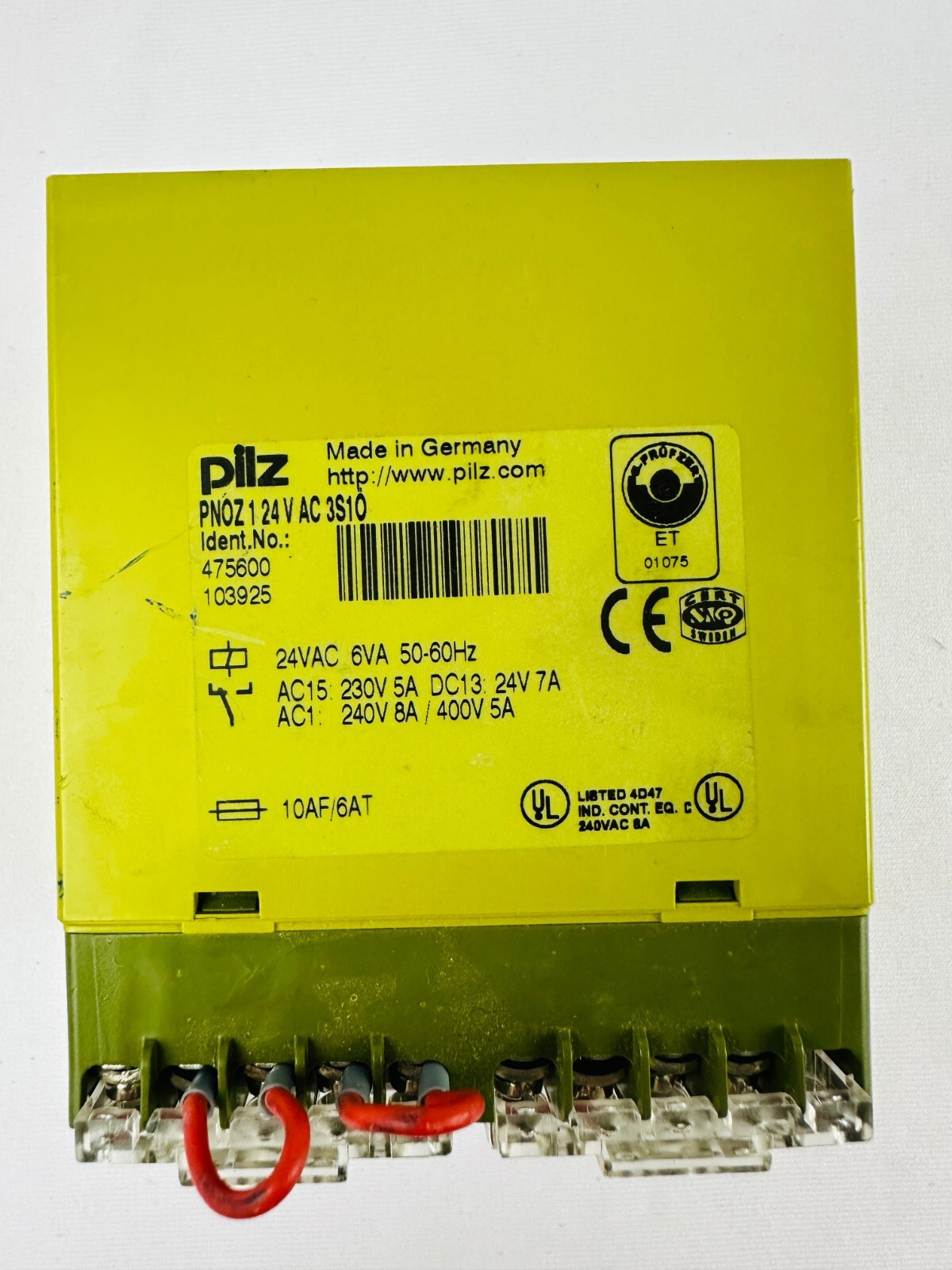 Pilz PNOZ 1 24VAC 3S10 475695 Safety Relay