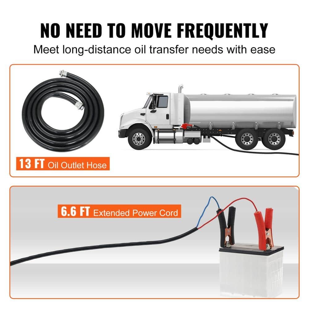 VEVOR 10 GPM Diesel Fuel Transfer Pump Kit w/ Automatic Shut-off Nozzle Hose