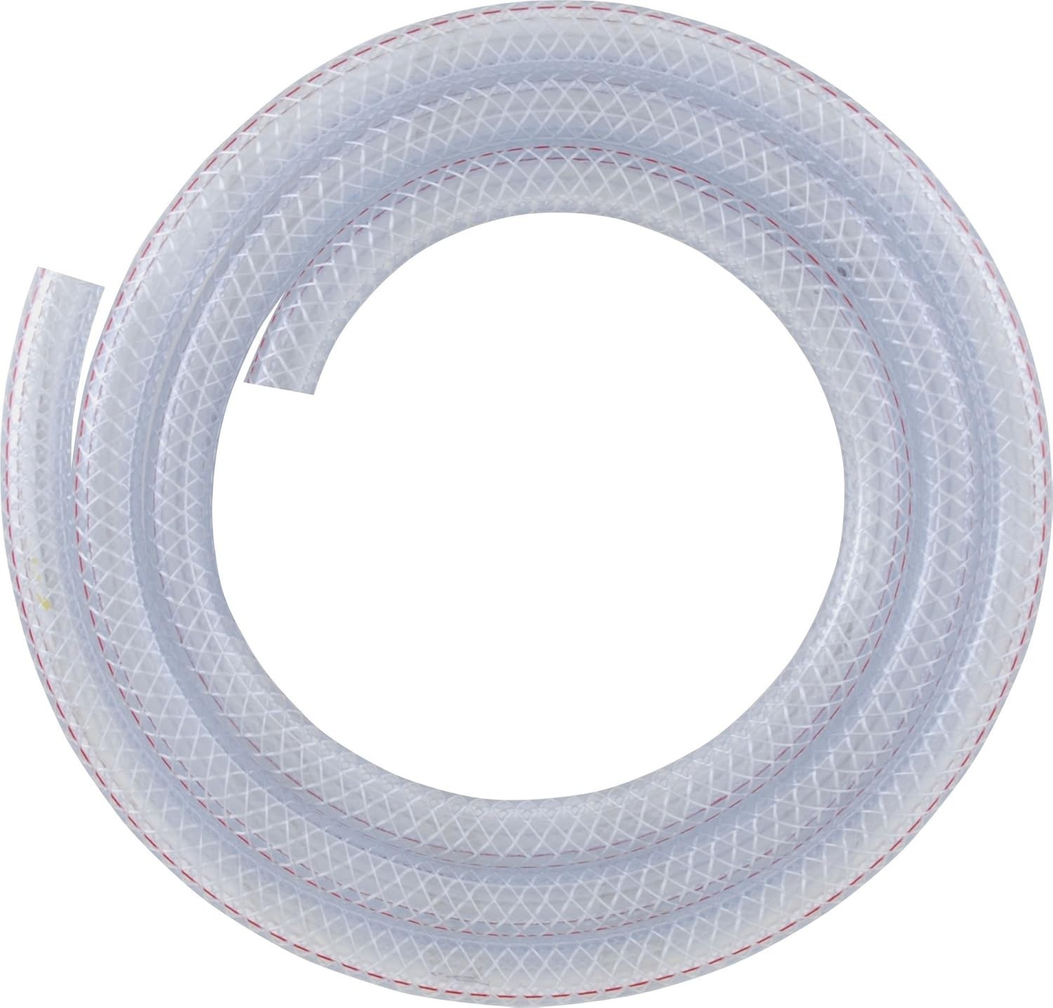 516 B3810 Reinforced Clear Braided PVC Tubing, Flexible Hose 3/8-Inch ID X 5/…