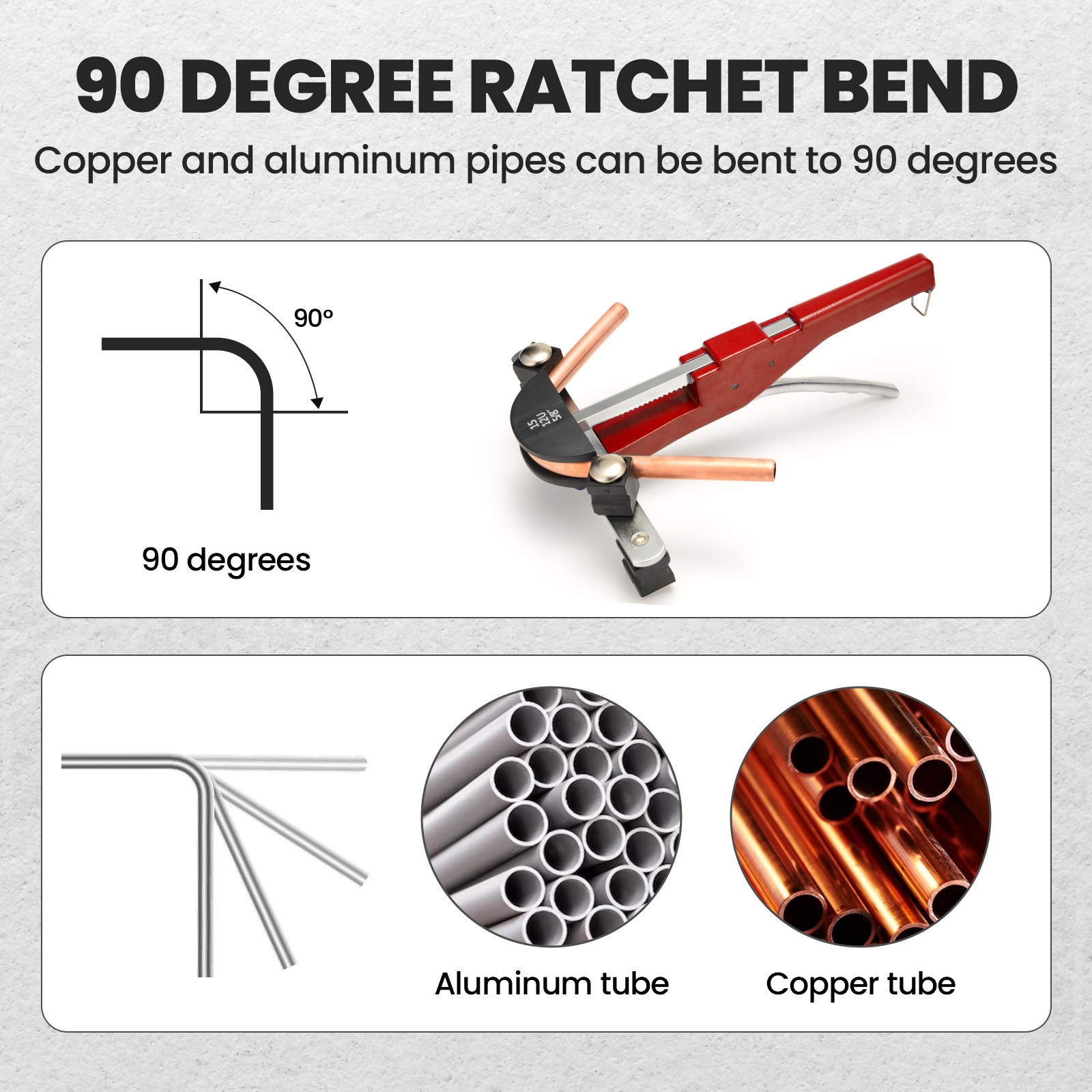 Ratcheting Pipe Bender HVAC Refrigeration Tube Bending Heads Cutter Tool Kit New