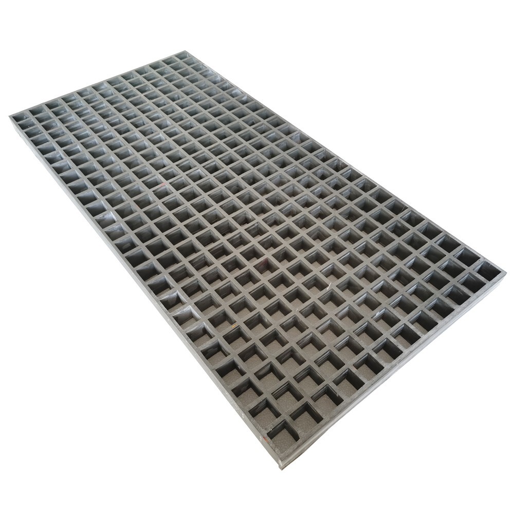 39.4″*19″(100cm*48.5cm) Gray Fiberglass FRP Grating Fiberglass Grille 1.5″ Thick