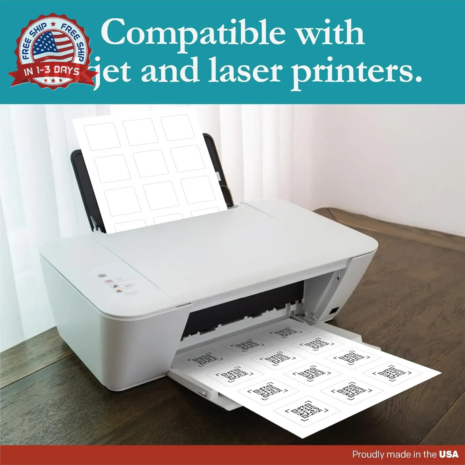 Premium Label Supply White Sticker Square Labels with Bleed – 2″ x 2″ – Laser/In
