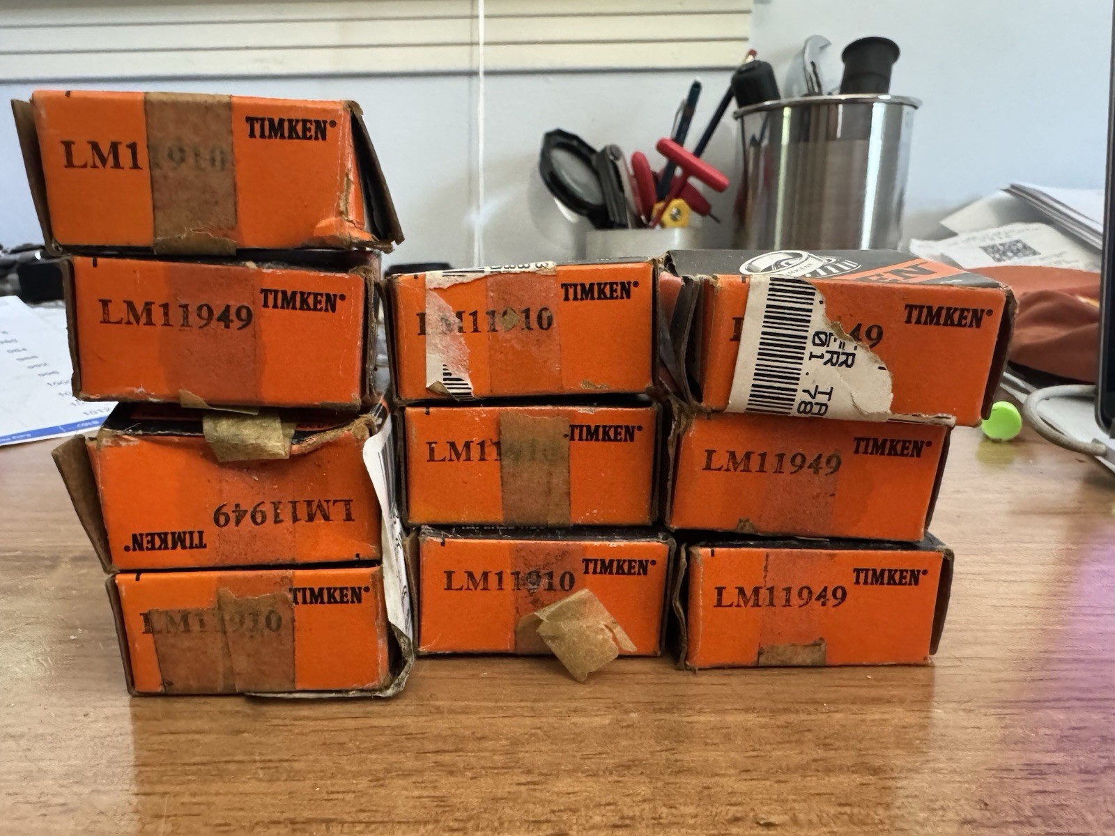 Timken LM11949 + LM11910 Roller Bearing Set Made in USA New Old Stock Lot of 6