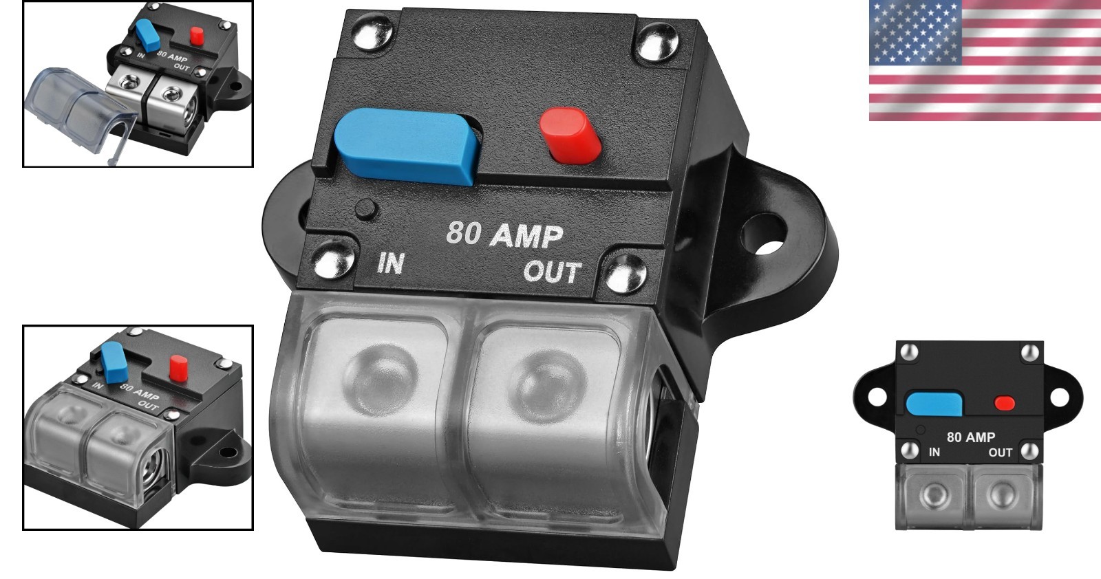 Waterproof Car Circuit Breaker Fuse Reset 30-300 Amp 12V-32V DC Car Boat Auto