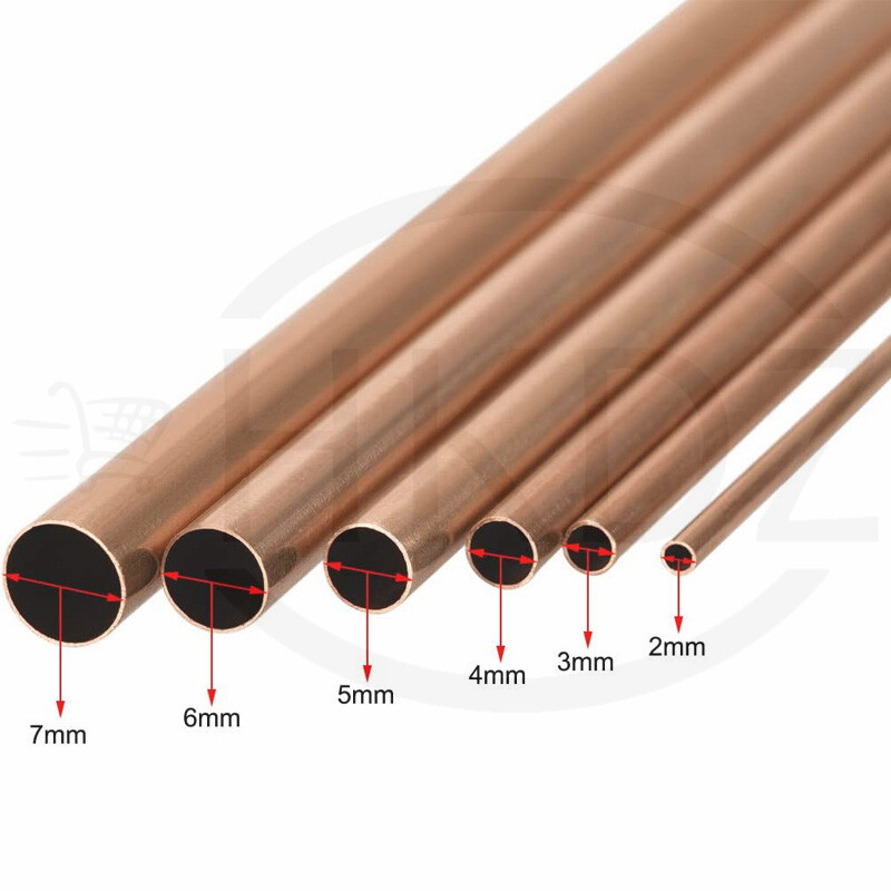 Copper Round Tube OD Ø1.5mm 2mm 3mm 4mm 5mm 6mm 7mm 8mm 10mm -30mm Lengths 300mm