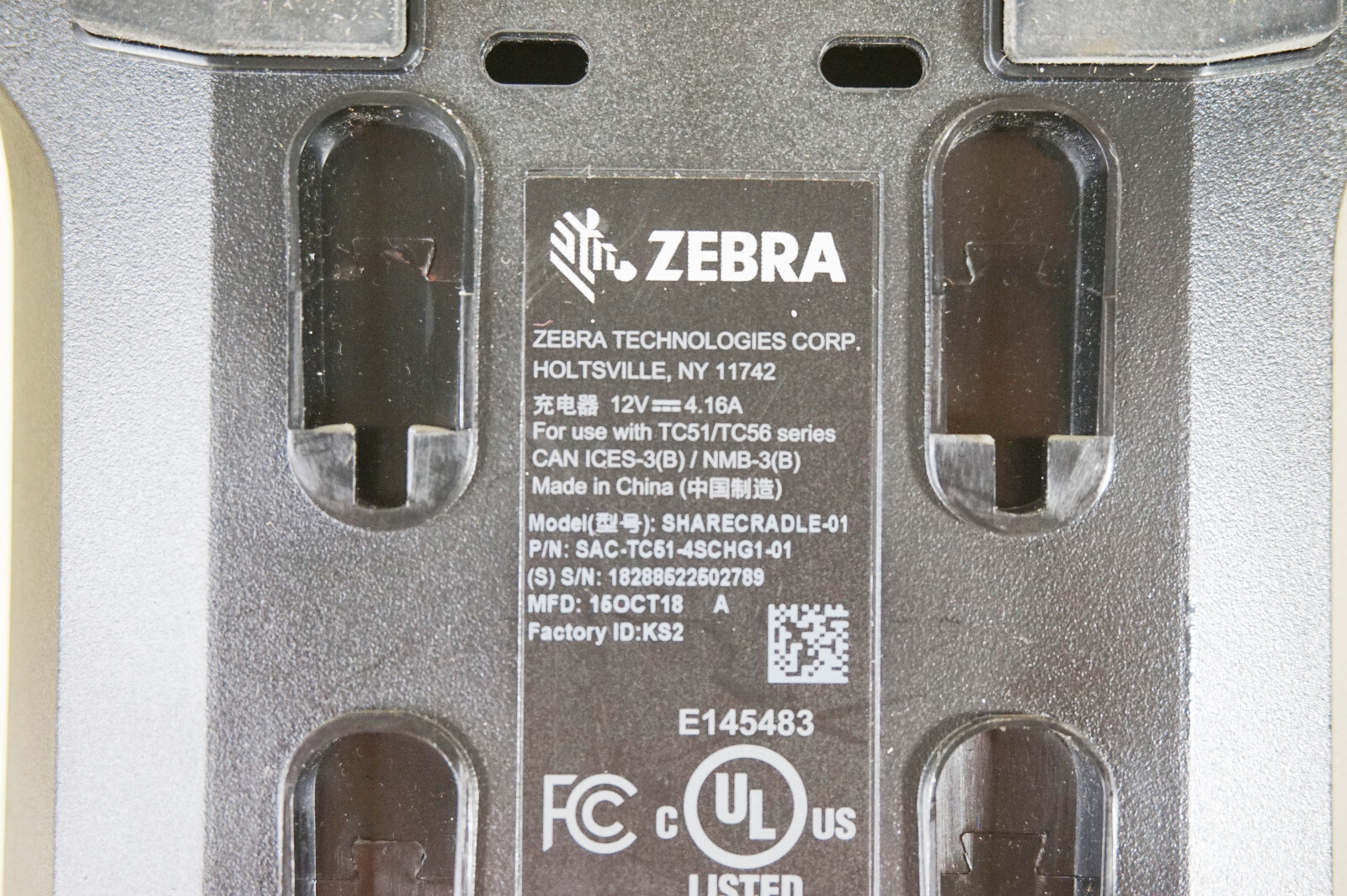 Zebra Quad SHARECRADLE-01 SAC-TC51-4SCHG1-01 TC52 TC57 TC56 Battery Dock Charger