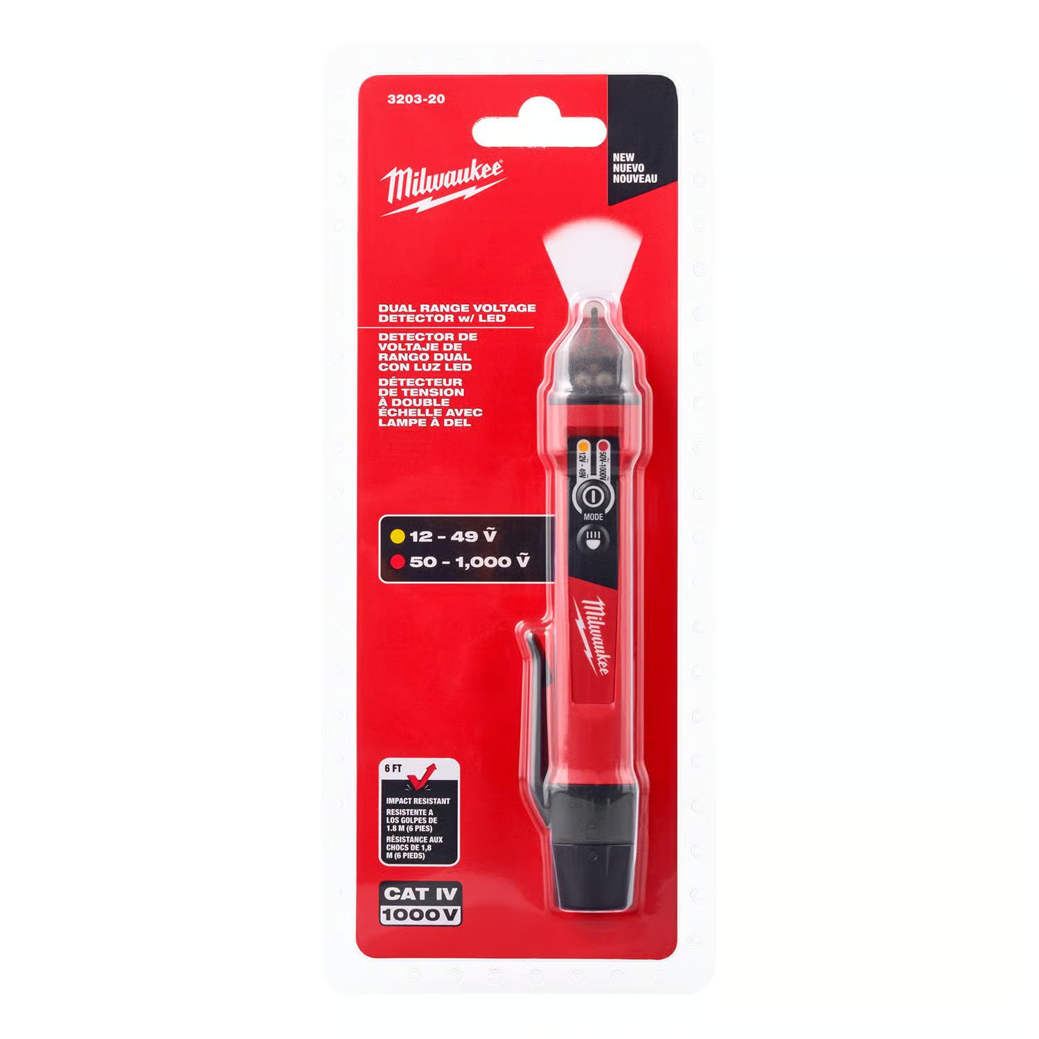 Milwaukee 3203-20 Dual Range Non-Contact Voltage Detector w/LED
