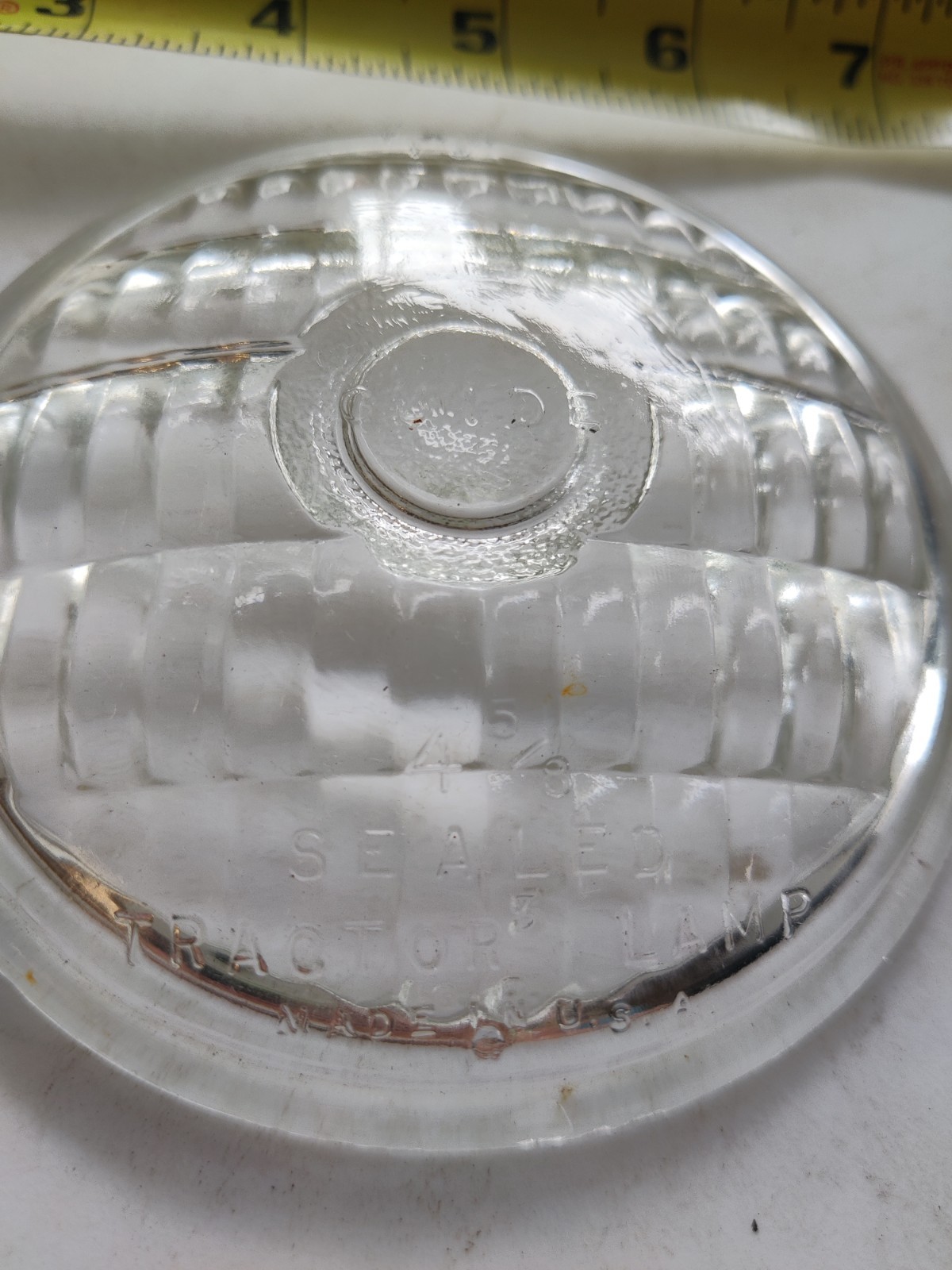 Vintage Used/NOS? Guide Sealed Tractor Lamp Clear Glass Lens 458 Top 16 4-5/8″