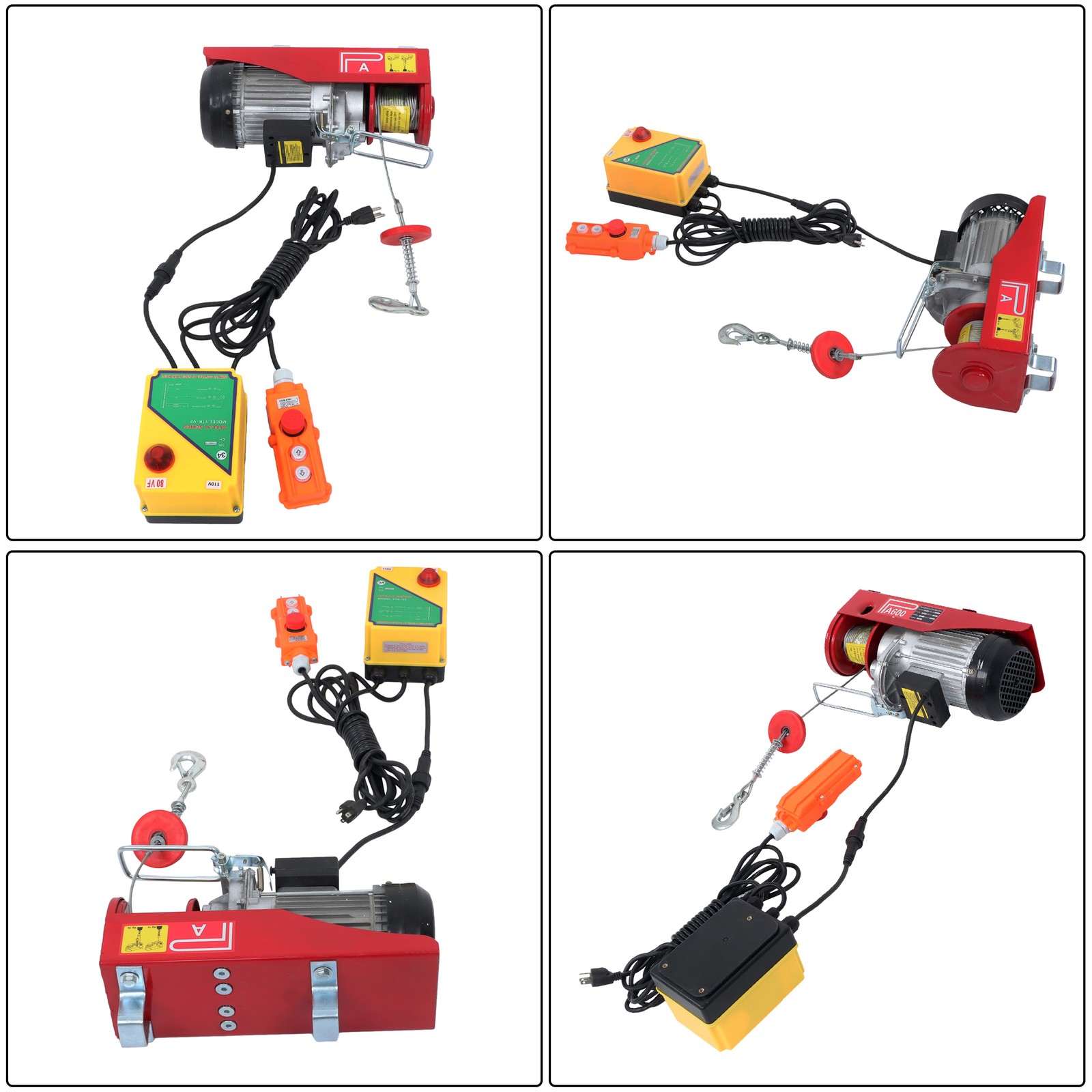 Mini Electric Hoist 1320lbs 328ft Wireless Remote Control+Wired Remote