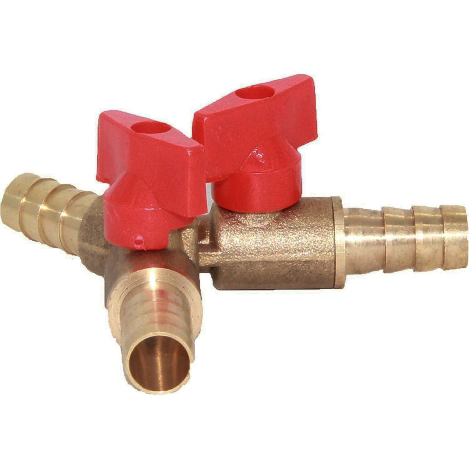 2 Pcs 3/8 Inch Hose Barb 3 Way Shut Off Ball Valve 2 Switch For ATV Vehicle