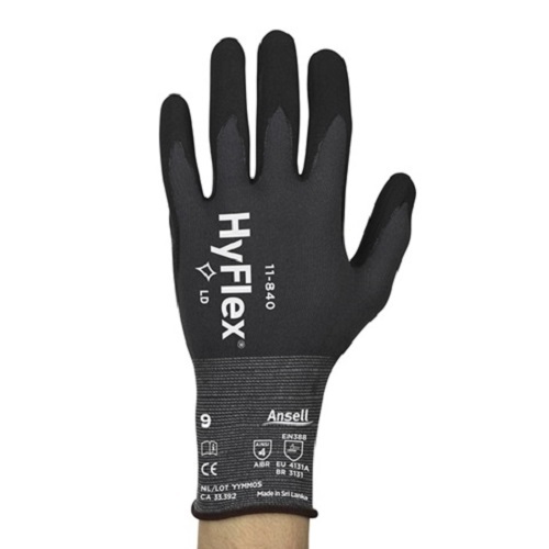 3 pair Ansell HyFlex 11-840 Foam Nitrile Gloves Size 9