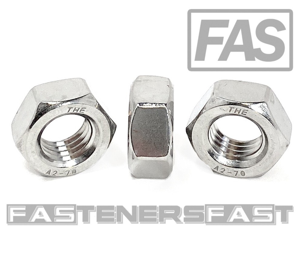 (10) M14 x 2.00 Stainless Steel DIN934 Metric Finished Hex Nut 14mm-2.00 QTY:10