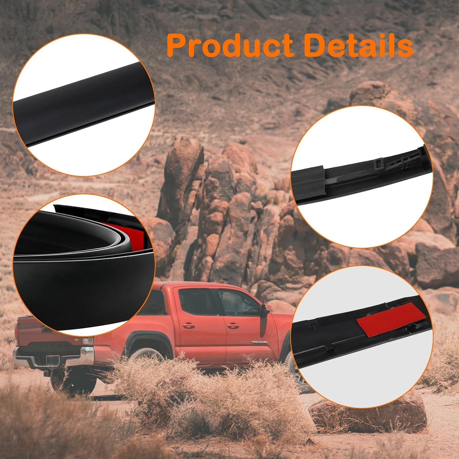 2Pcs Roof Drip Molding Weatherstrip Fit for Toyota Tacoma Double CAB 2005-2015,