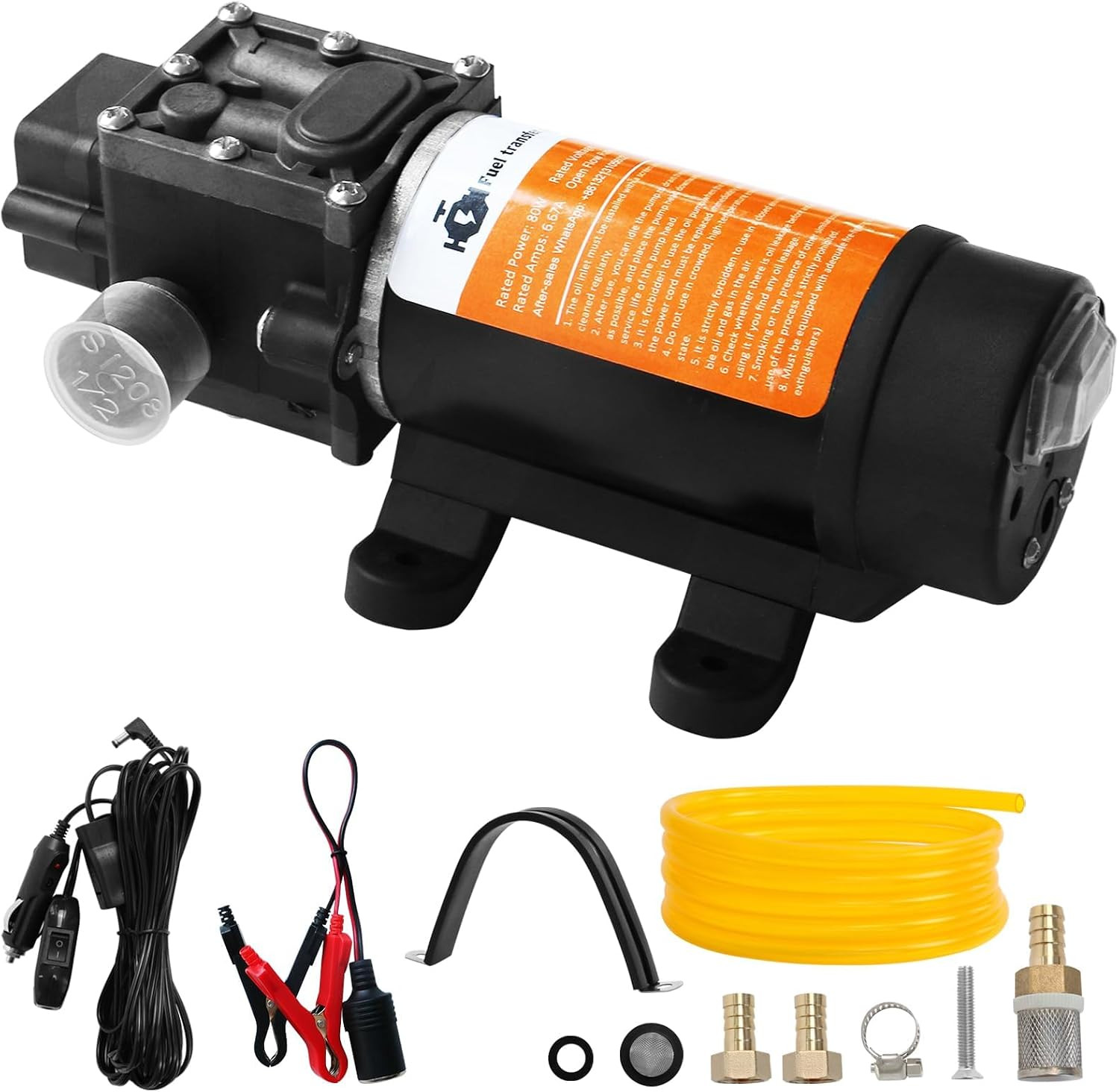 12V Fuel Transfer Pump Set, Moves up to 120 Gallons of Gas or Diesel per Hour wi