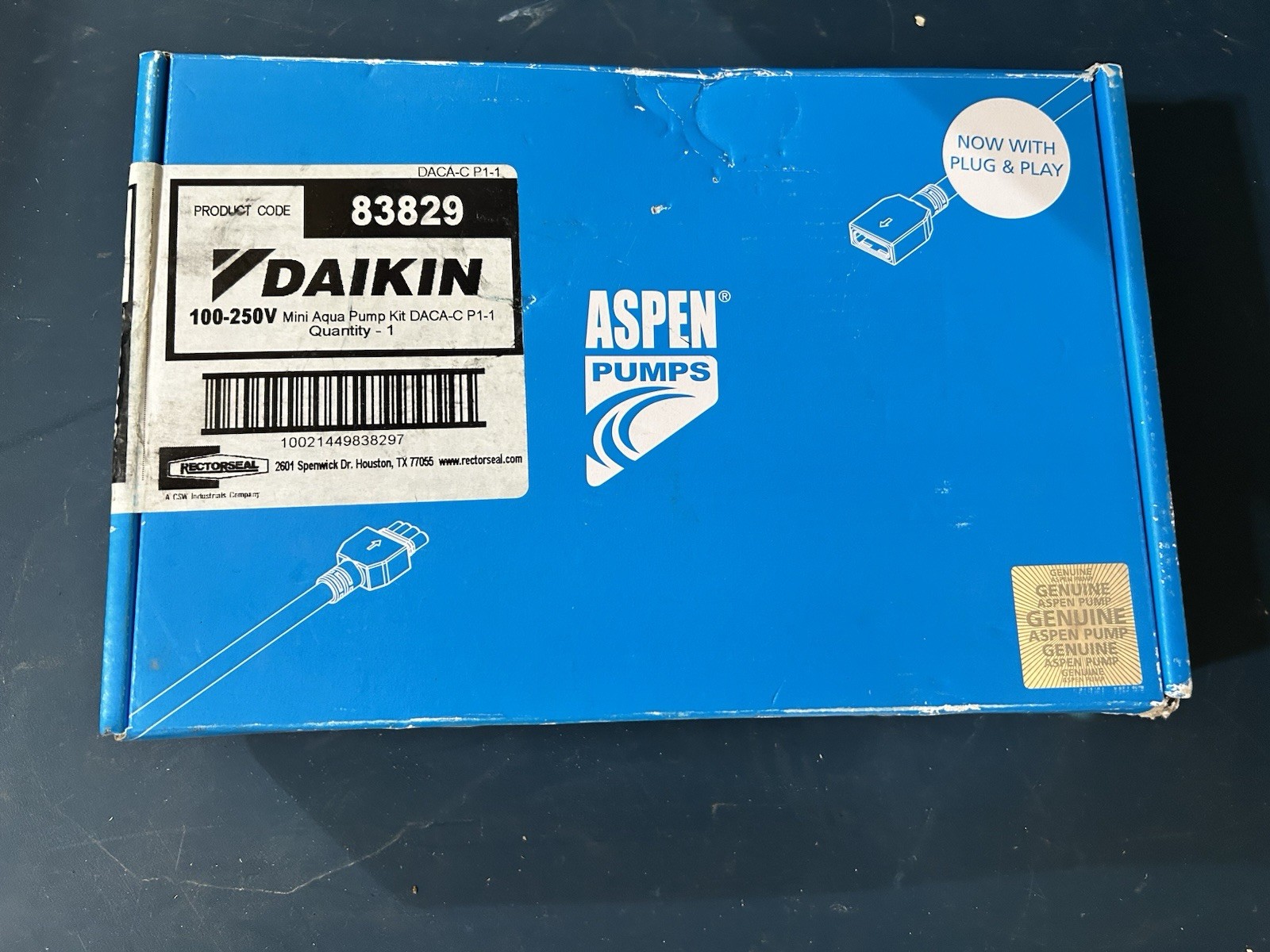 ASPEN PUMPS 83829 MINI AQUA CONDENSATE PUMP UNIV VOLTAGE RECTORSEAL NEW IN BOX