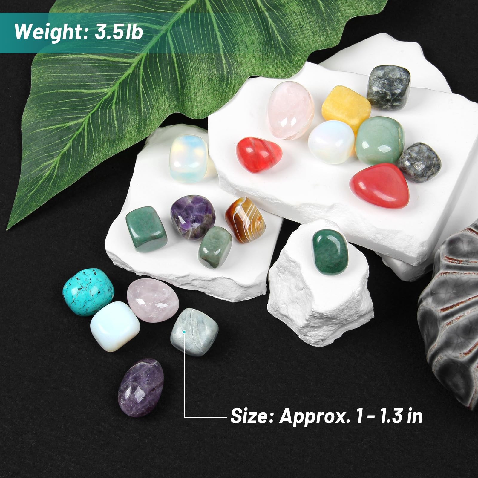 Orientrea 3.5Lb Warm Color Mixed Large Tumbled Crystal Stones Bulk 1-1.3 Approx
