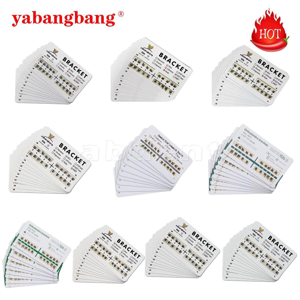 10-100 Dental Orthodontic Bracket Braces Mini/Standard MBT/Roth 022 Hooks 345