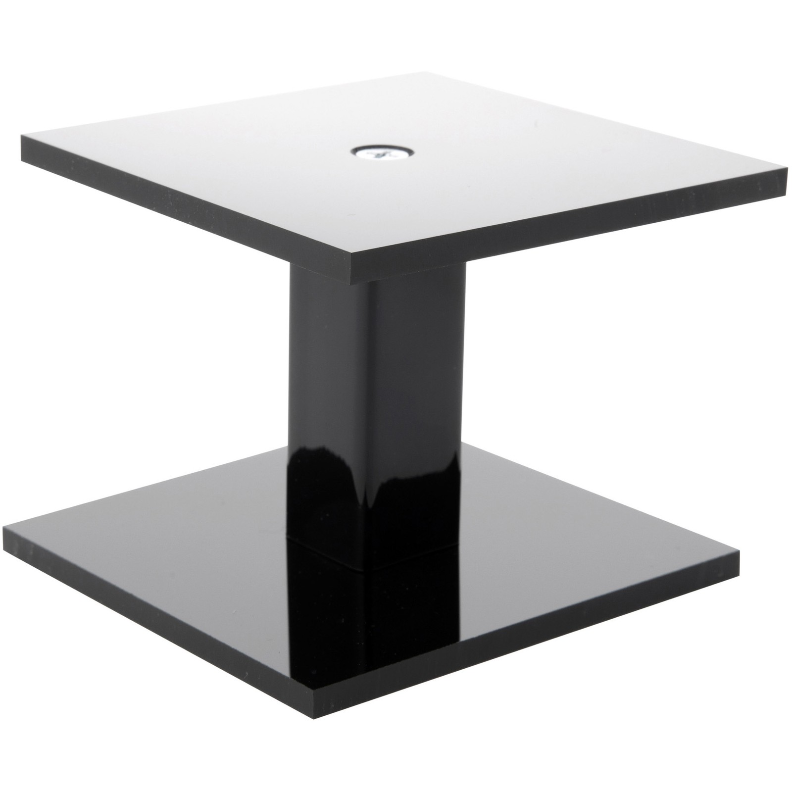 Plymor Black Acrylic Square Barbell Pedestal Display Riser 2.25″ H x 3″ W x 3″ D