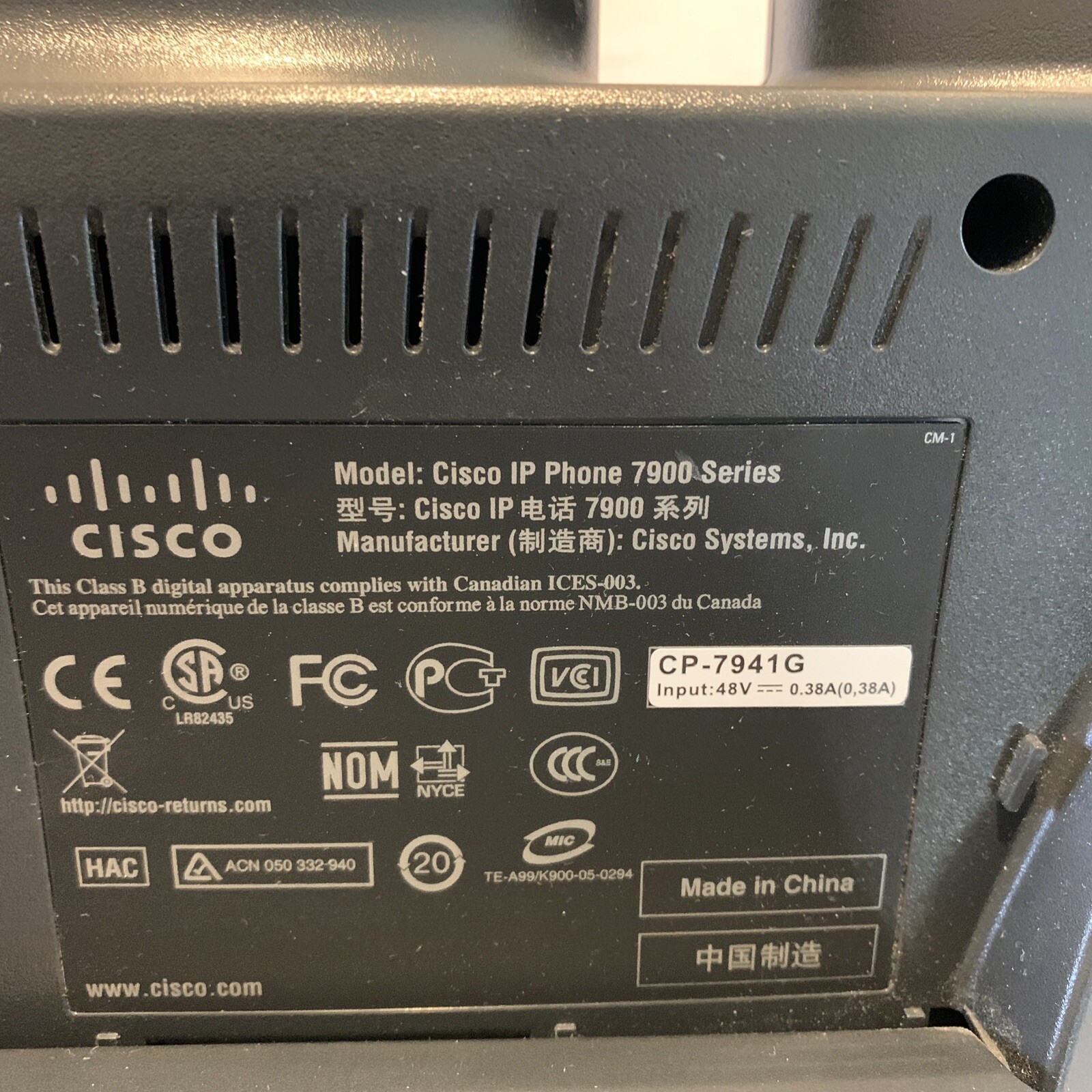 Cisco IP Phone 7941 VoIP LCD Display Unified IP Business Telephone CP-7941G