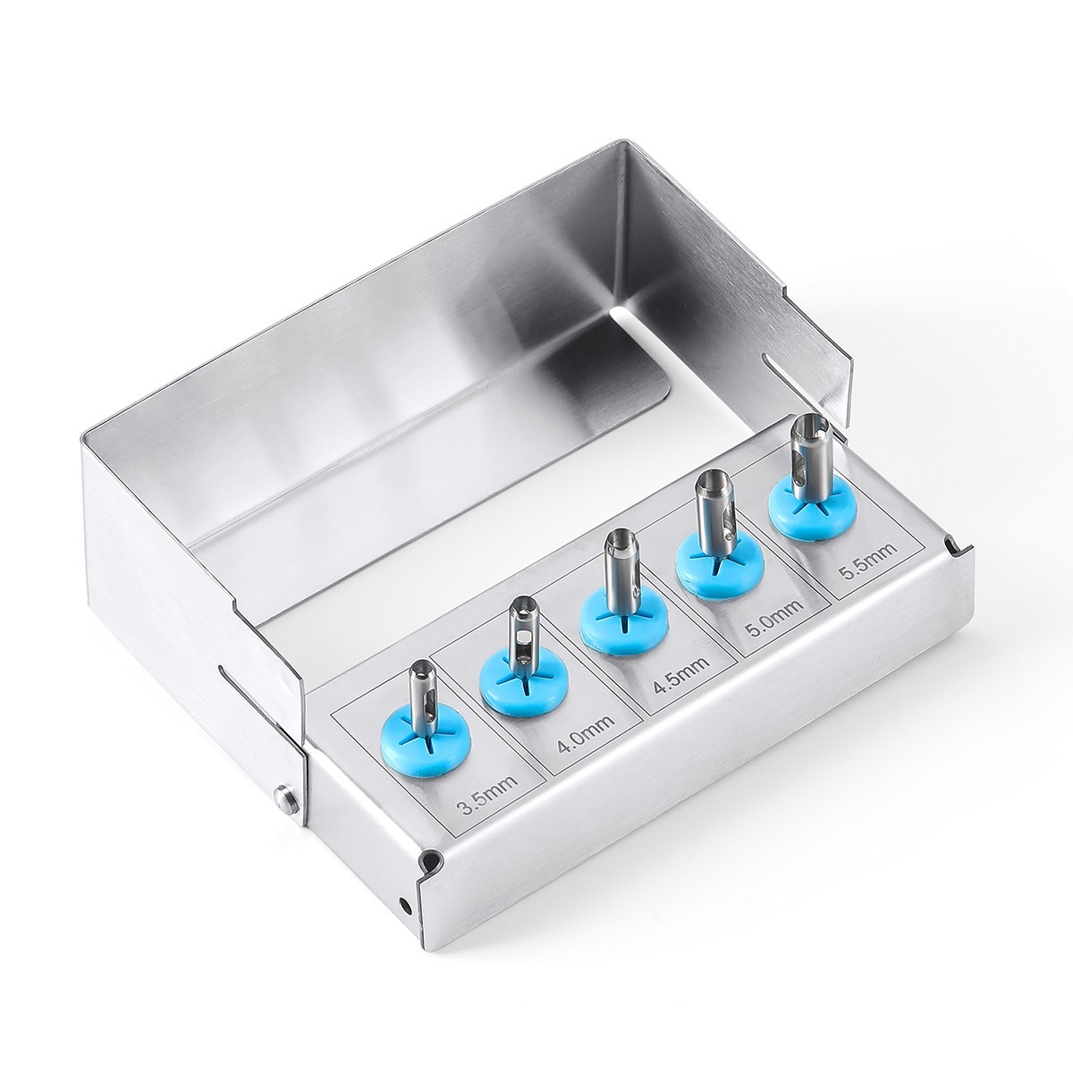 5 Pcs Dental Implant Tissue Punch Kit set Surgical Surgery With Box Holder
