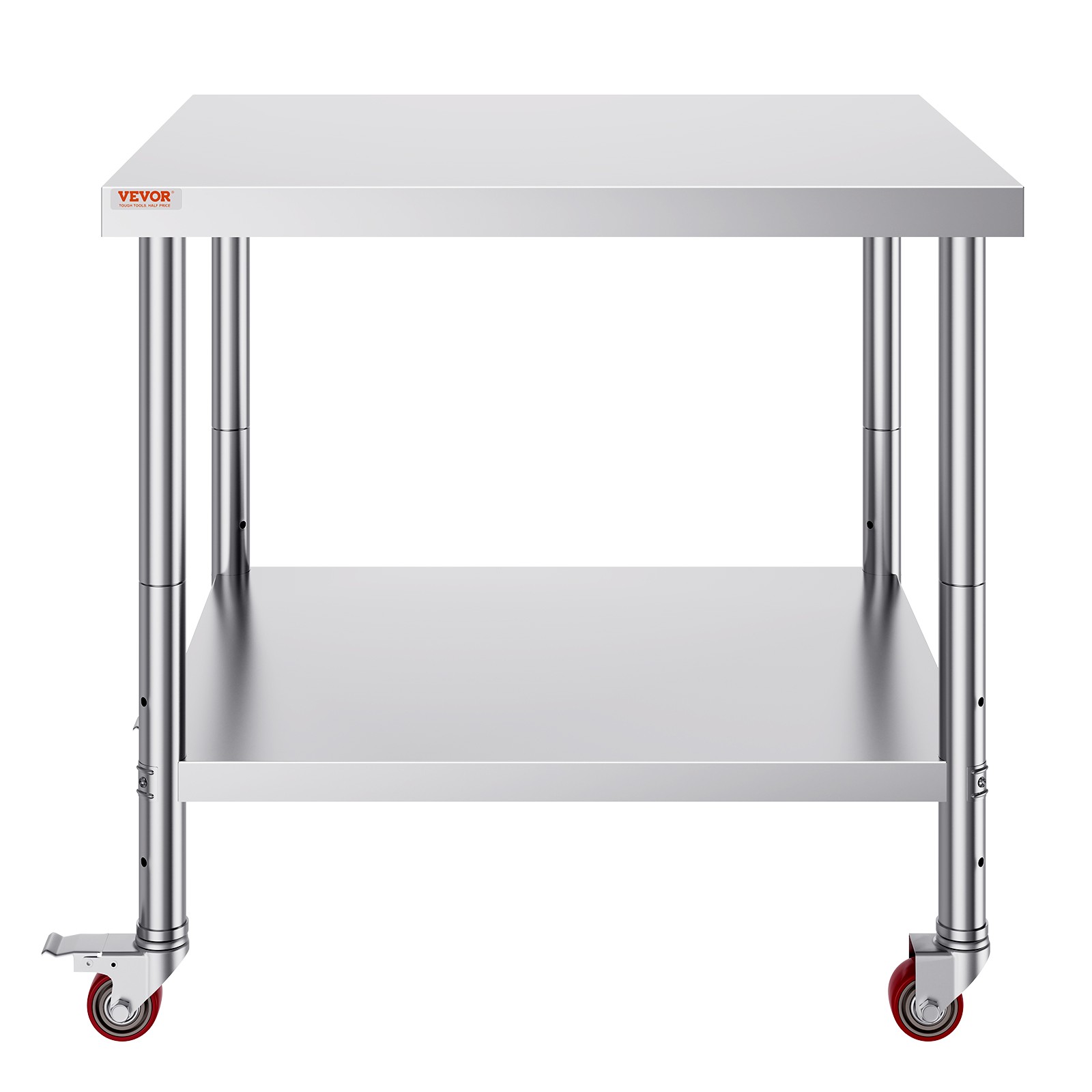 VEVOR Stainless Steel Work Table Commercial Prep Table 36×30 Inch With 4 Casters