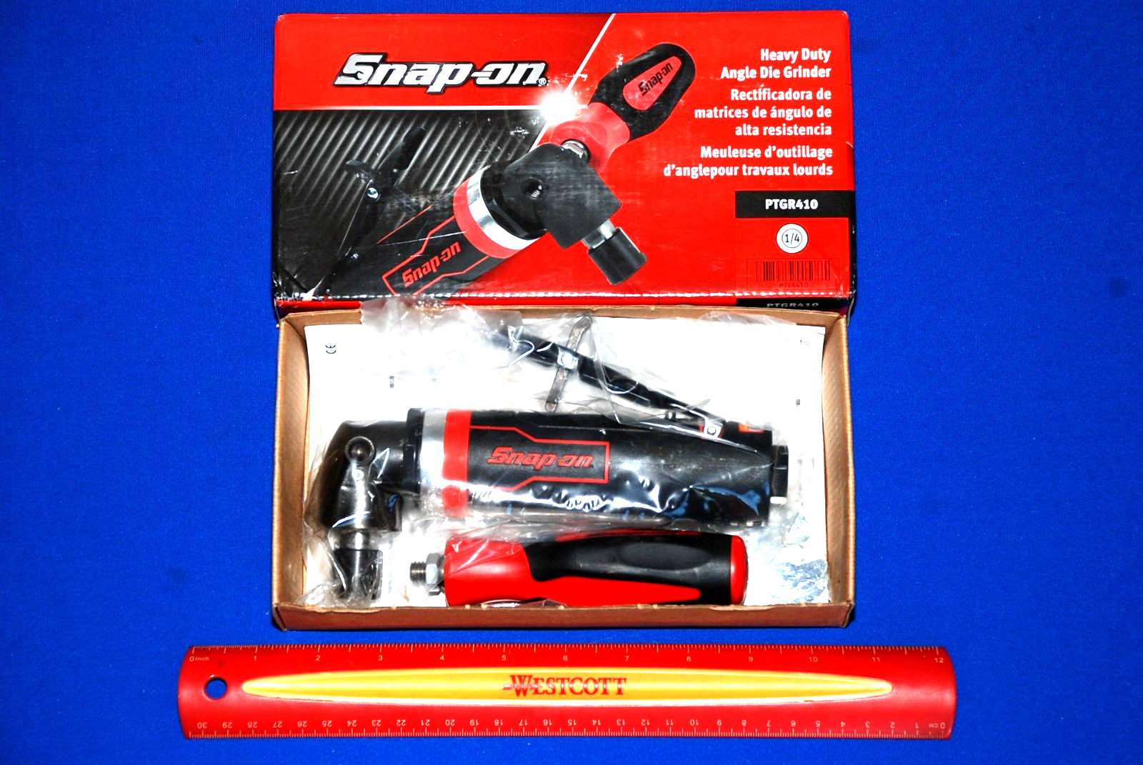Snap-On Tools NEW Red 1 HP 12000 RPM Heavy-Duty Right Angle Die Grinder