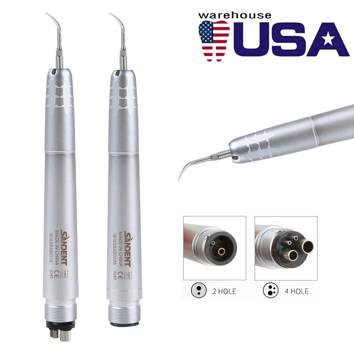 DentalSuper Sonic Ultrasonic Air Scaler Handpiece 2 Hole /4 Hole Scaling